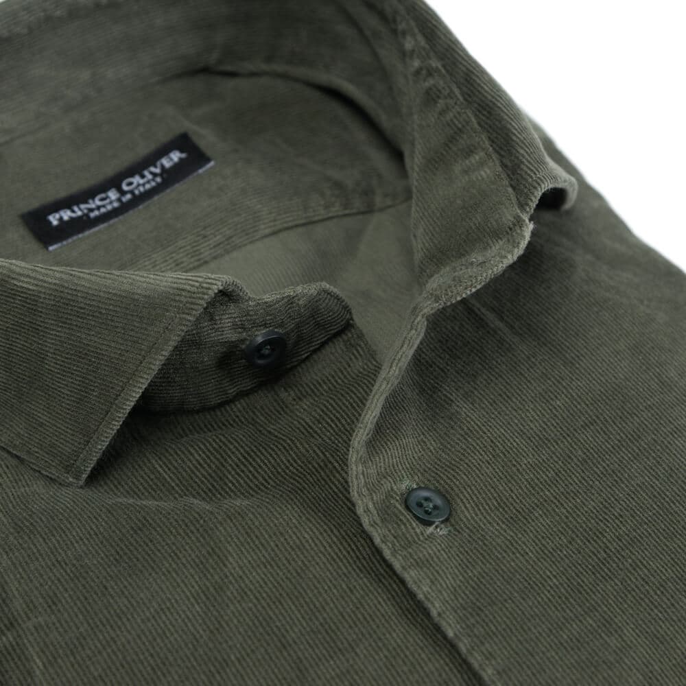 Superior Πουκάμισο Κοτλέ Πράσινο (Modern Fit) 100% Fine Cotton New Arrival