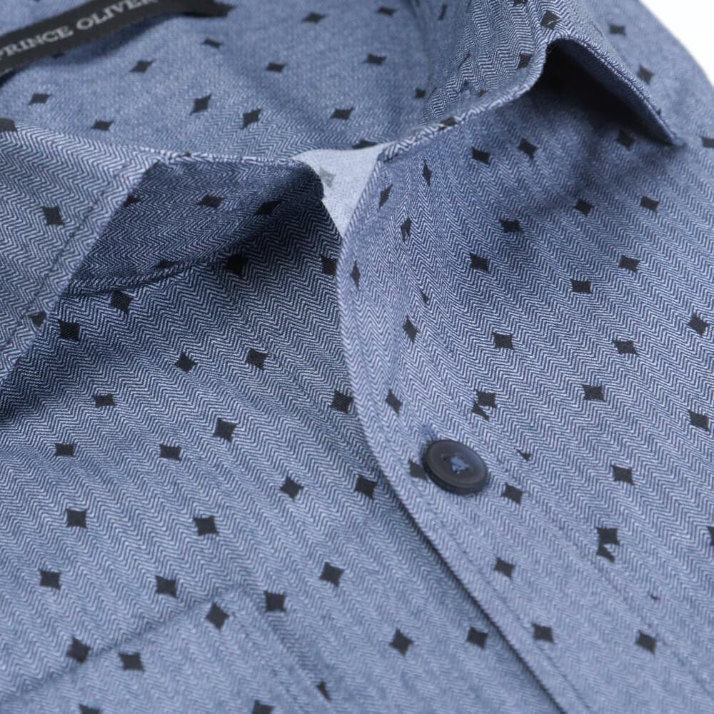 Πουκάμισο Μπλε Με Μικροσχέδιο (Modern Fit) New Arrival