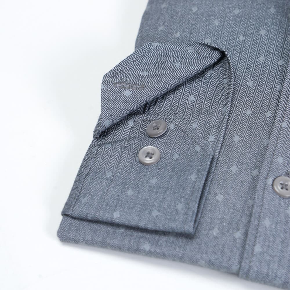 Πουκάμισο Γκρι Με Μικροσχέδιο (Modern Fit) New Arrival