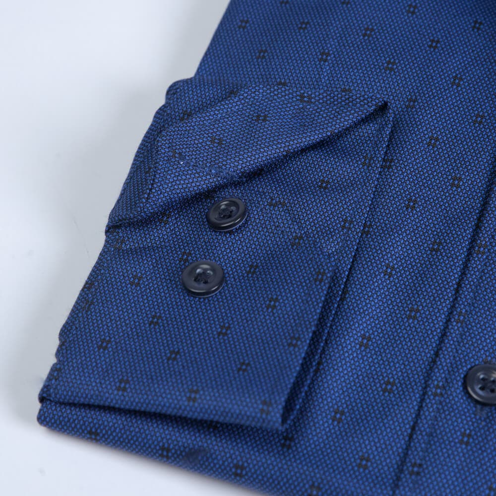 Πουκάμισο Μπλε Με Μικροσχέδιο (Modern Fit) New Arrival