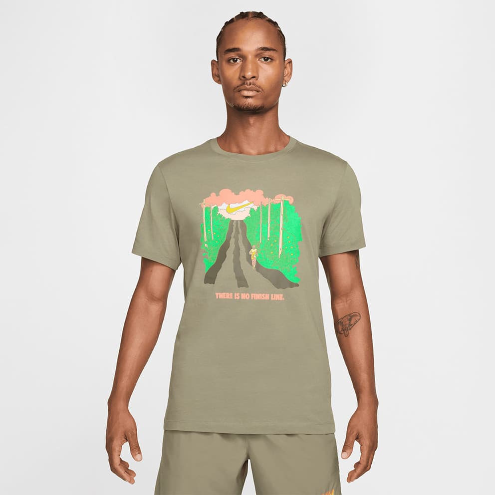 Ανδρικά αθλητικά μπλουζάκια Nike Χακί