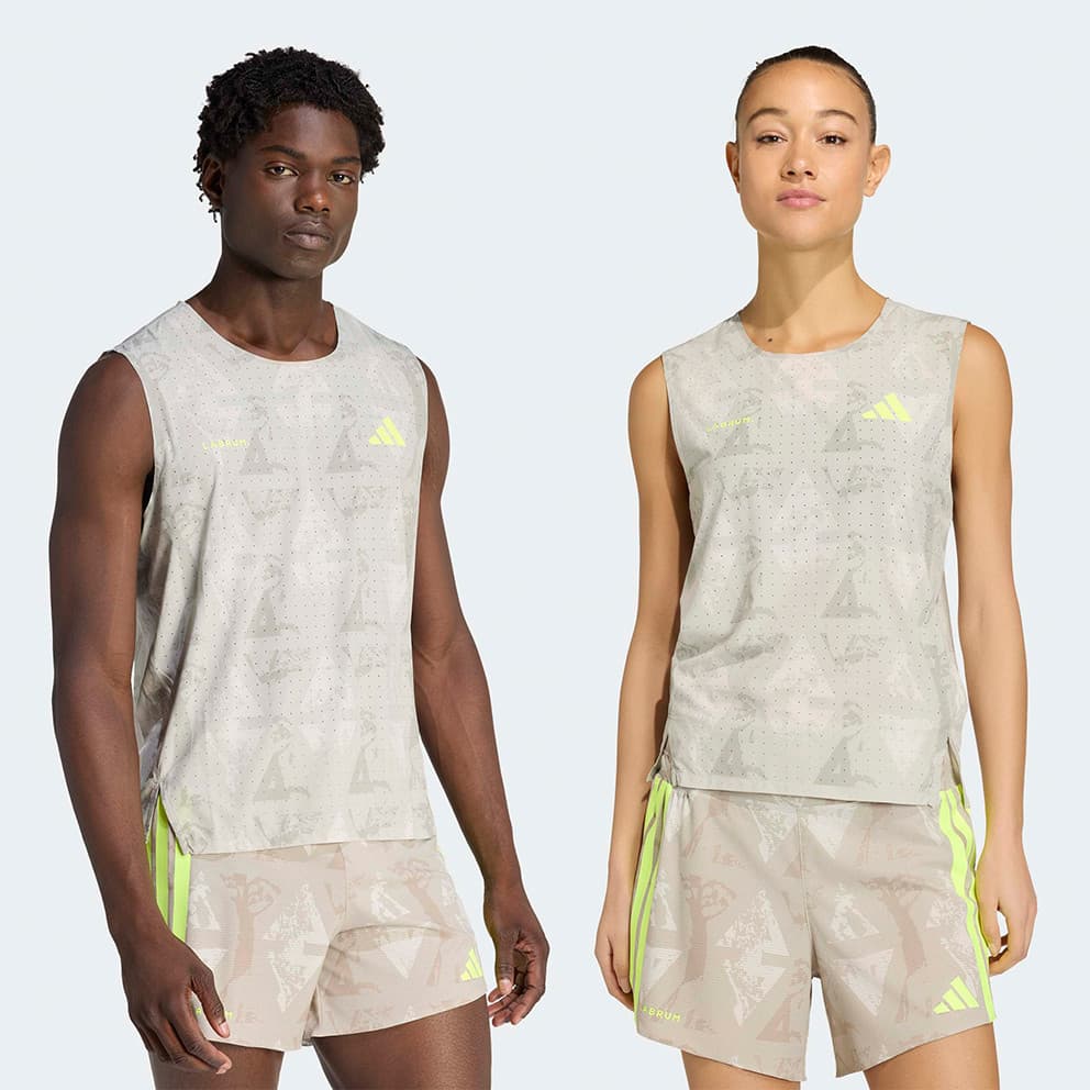 Γυναικεία αθλητικά αμάνικα μπλουζάκια Adidas Μπεζ