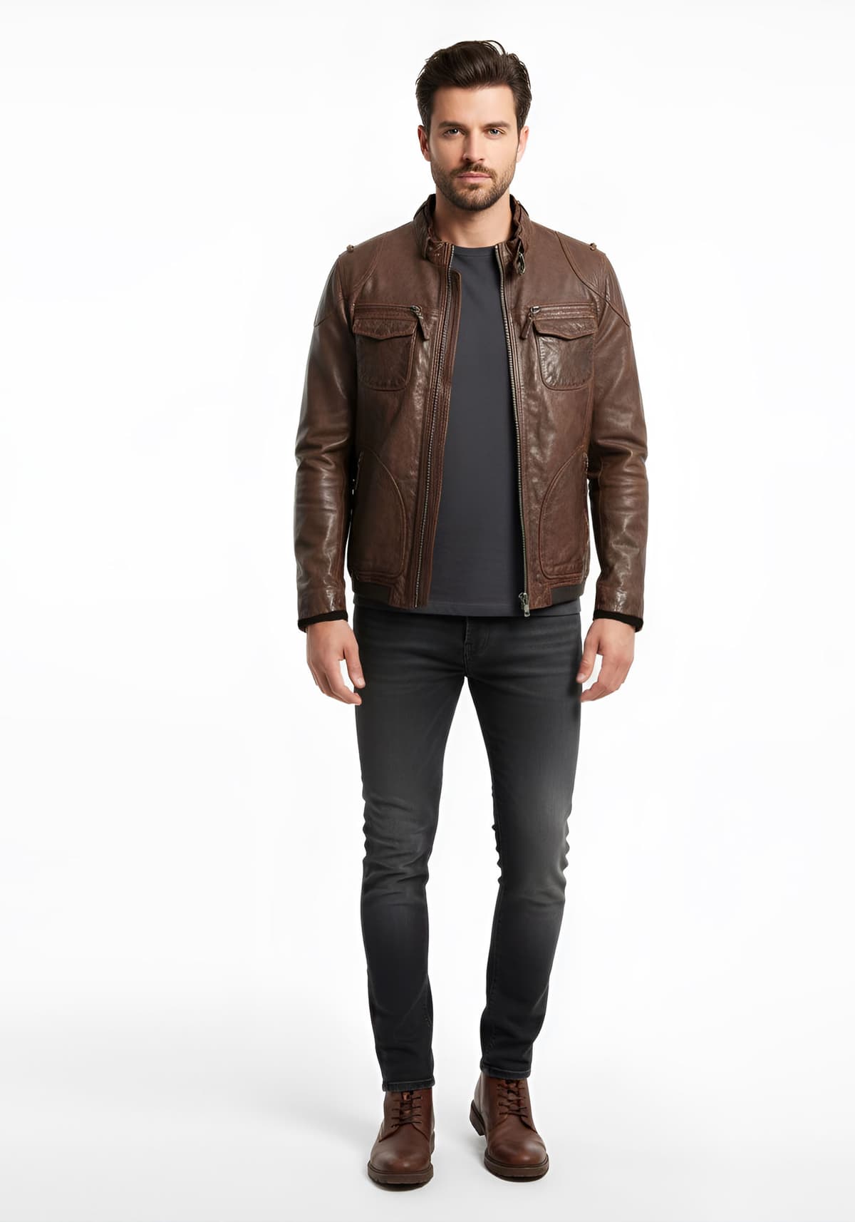 Men's Leather Jackets Arma Brown