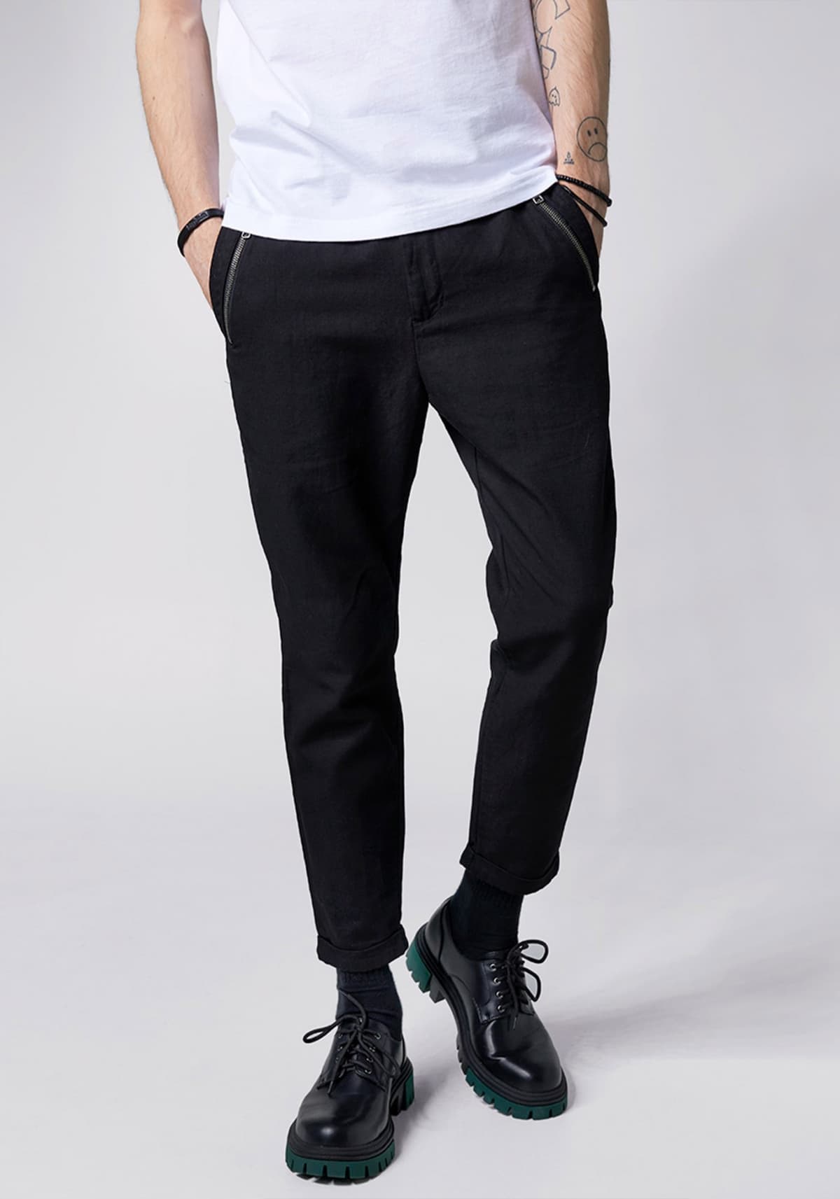 Men's Linen Pants Tigha Black