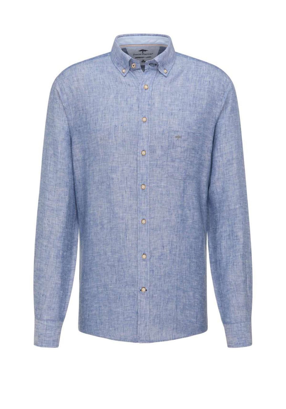 Fynch Hatton Λινό Πουκάμισο σε Classic γραμμή - 1121 6030 6033 Navy