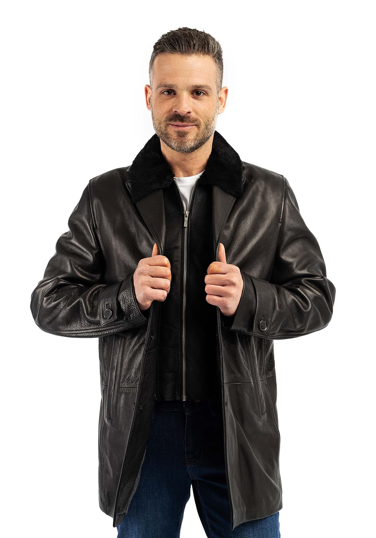 Joop Leather Long Jacket