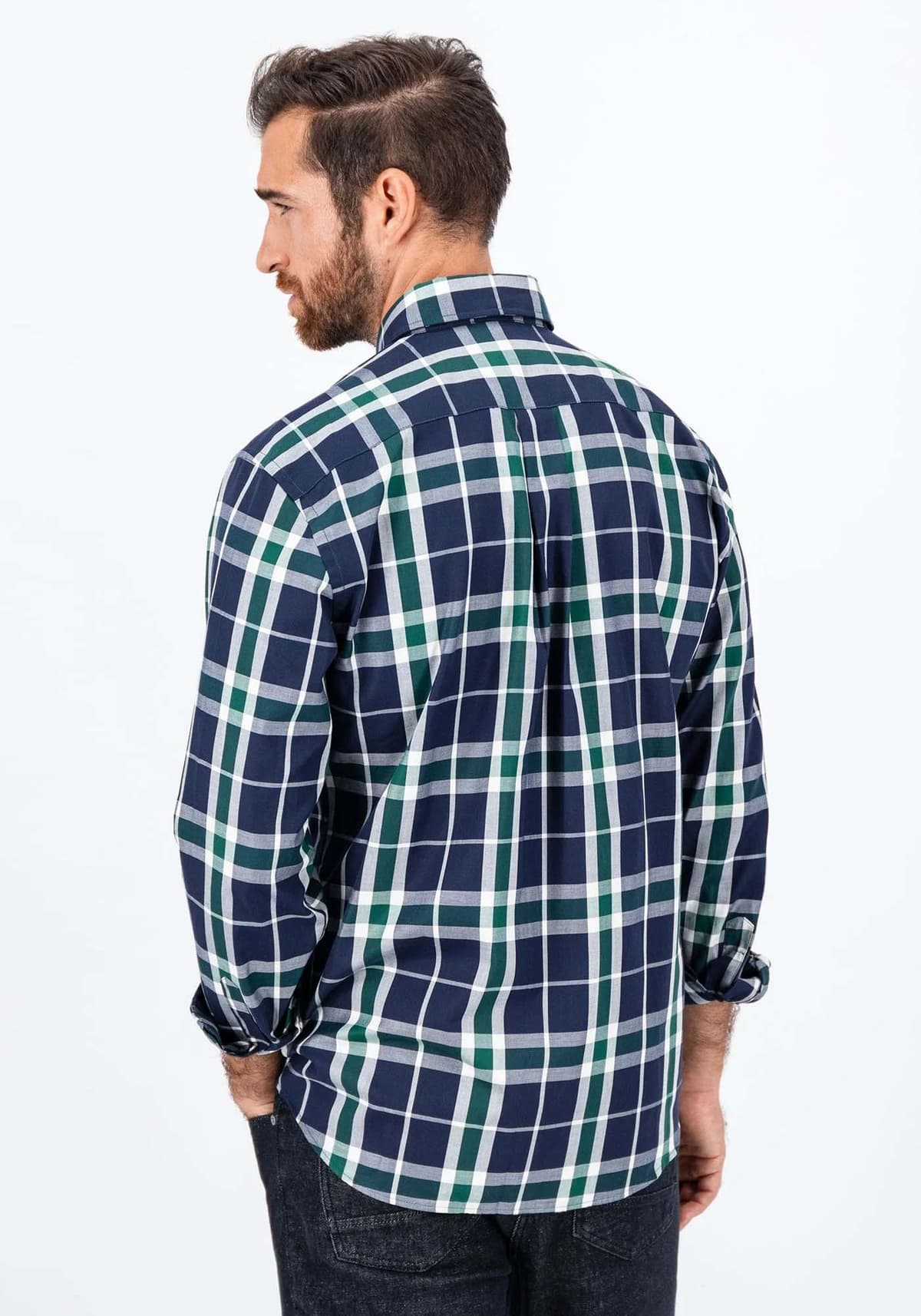 Fynch Hatton Πουκάμισο της σειράς Big Check - 1408 8000 685 Navy