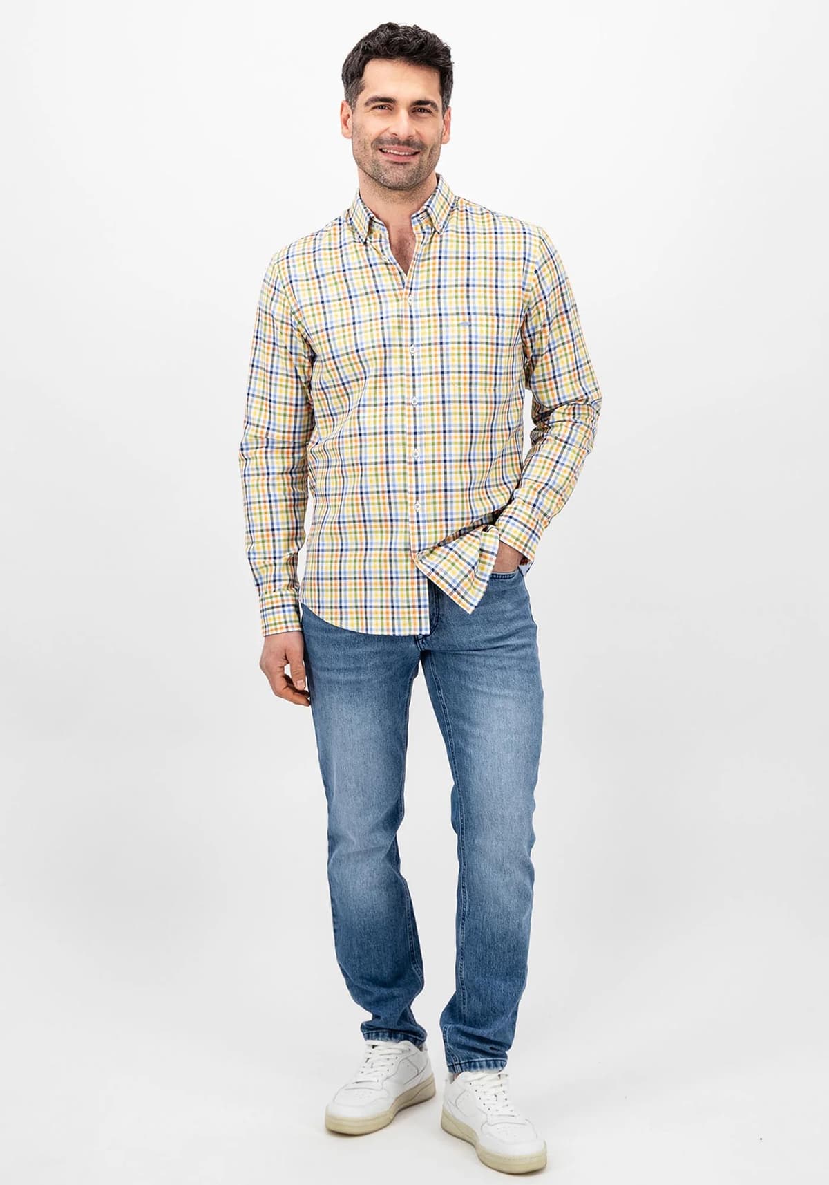 Fynch Hatton Πουκάμισο της σειράς Color Check - 1413 6060 711 Leaf Green