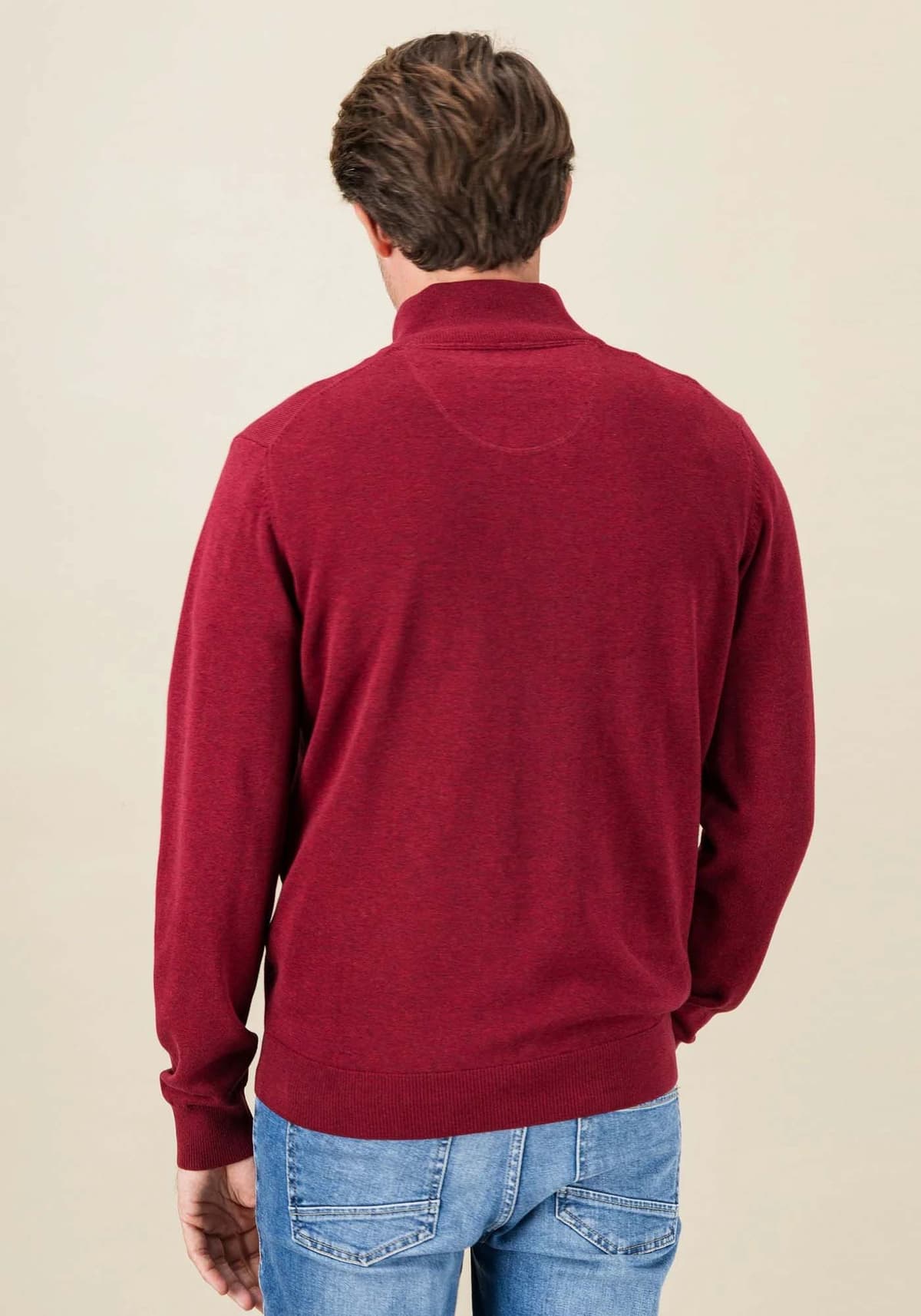 Fynch Hatton Pullover της σειράς Zip Troyer - 1414 215 303 Ruby Red