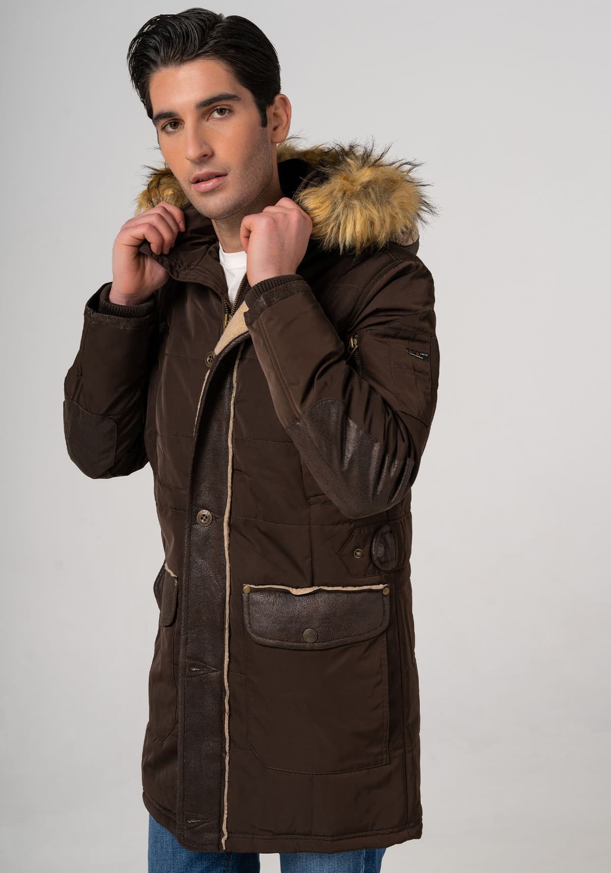 Men's Trench Coats Inox Jacket Brown