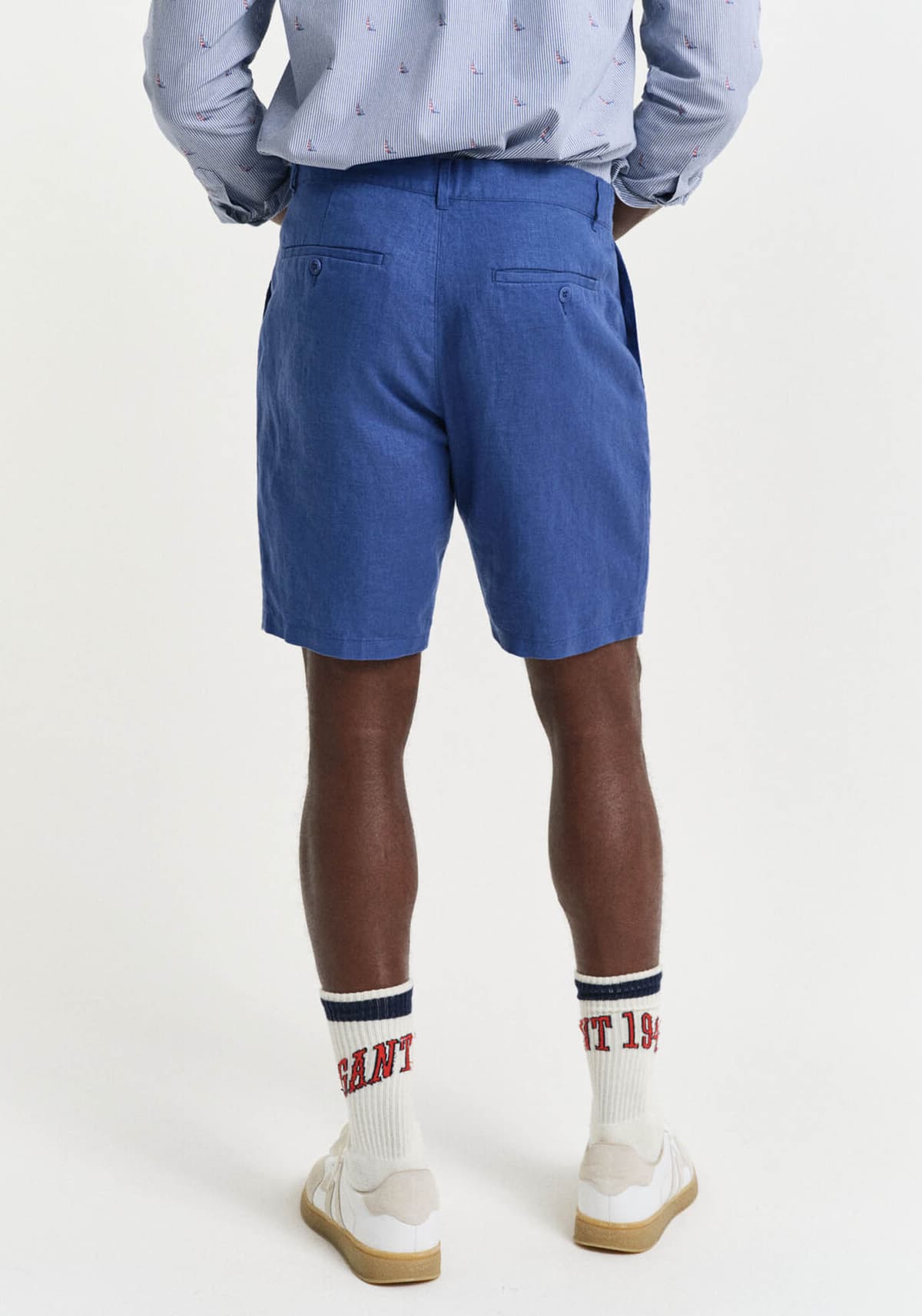 Men's Linen Pants Gant Blue