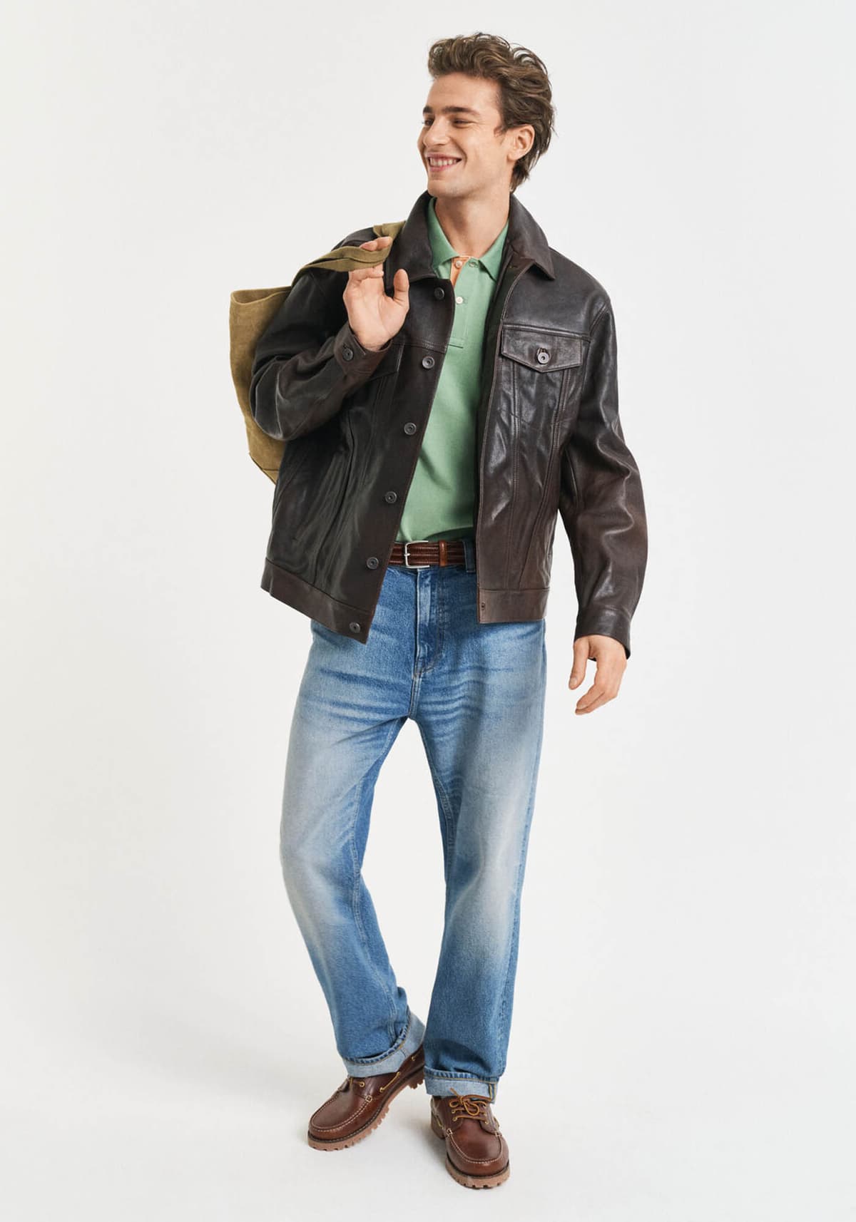 Men's Polo Shirts Gant Green