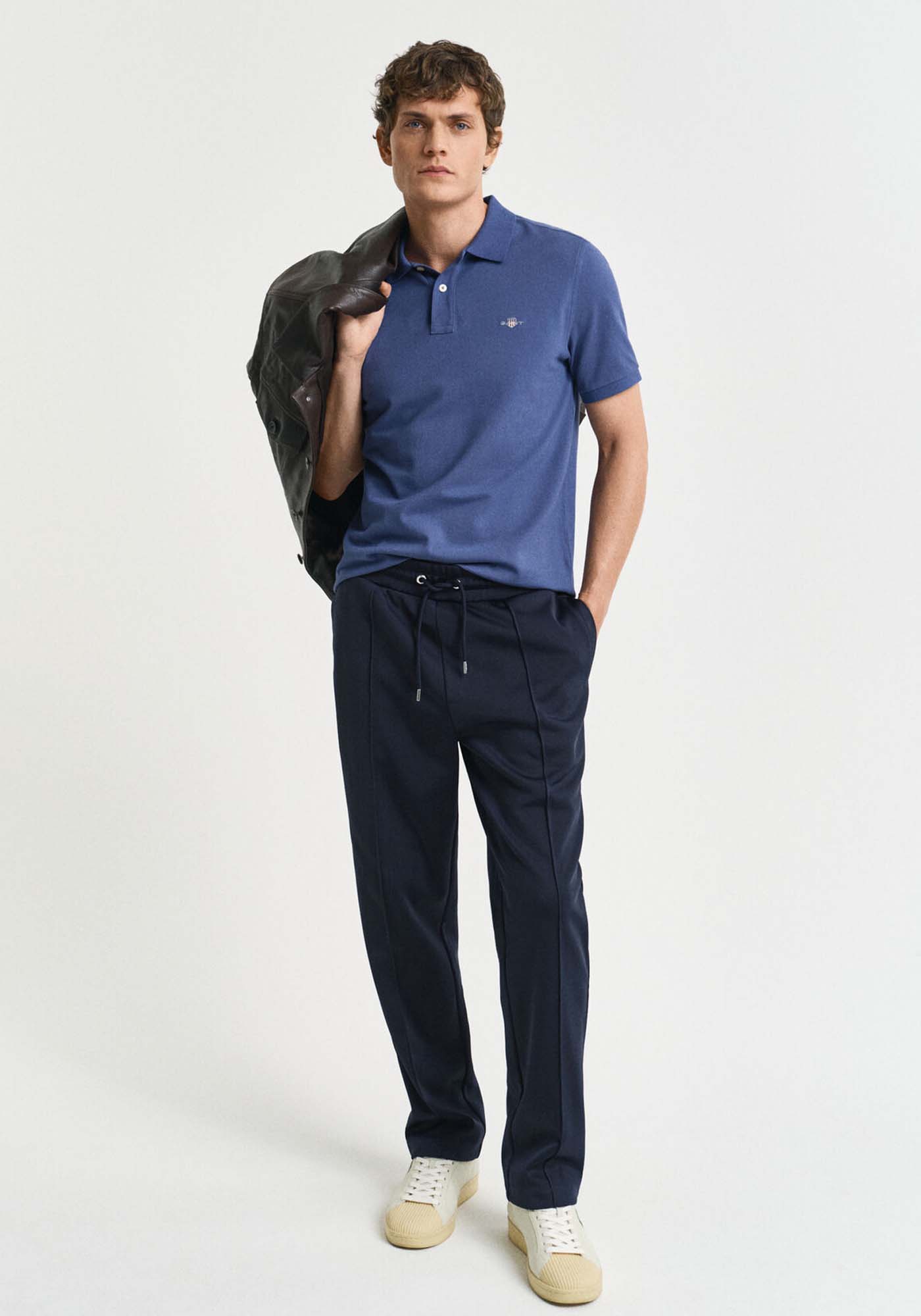 GANT Pique Polo Μπλούζα της σειράς Shield - 2210-1 401 Dusty Navy