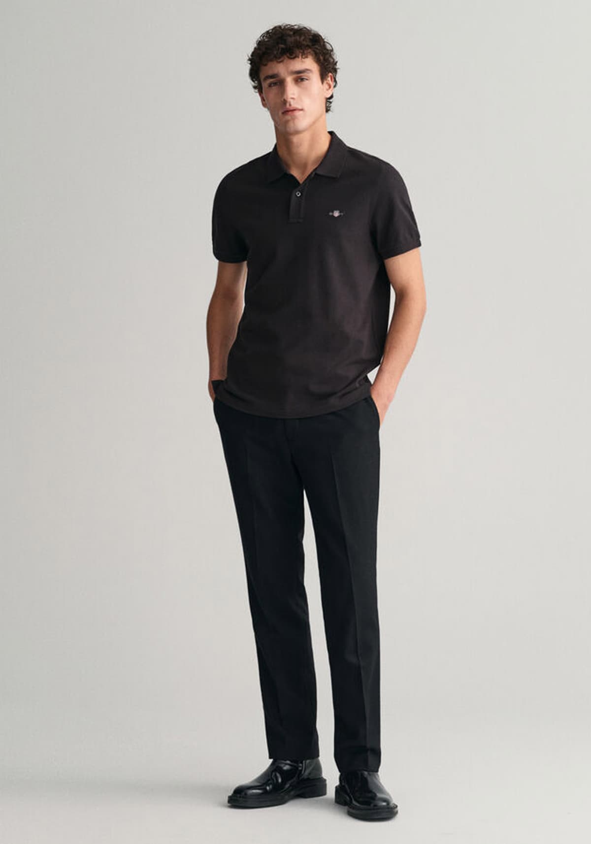 GANT Pique Polo Μπλούζα της σειράς Shield - 2210-1 005 Black