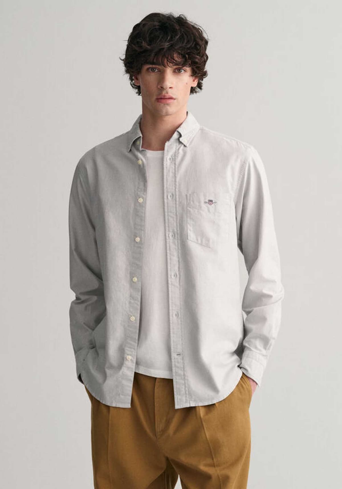 Men's Shirts Gant Gray