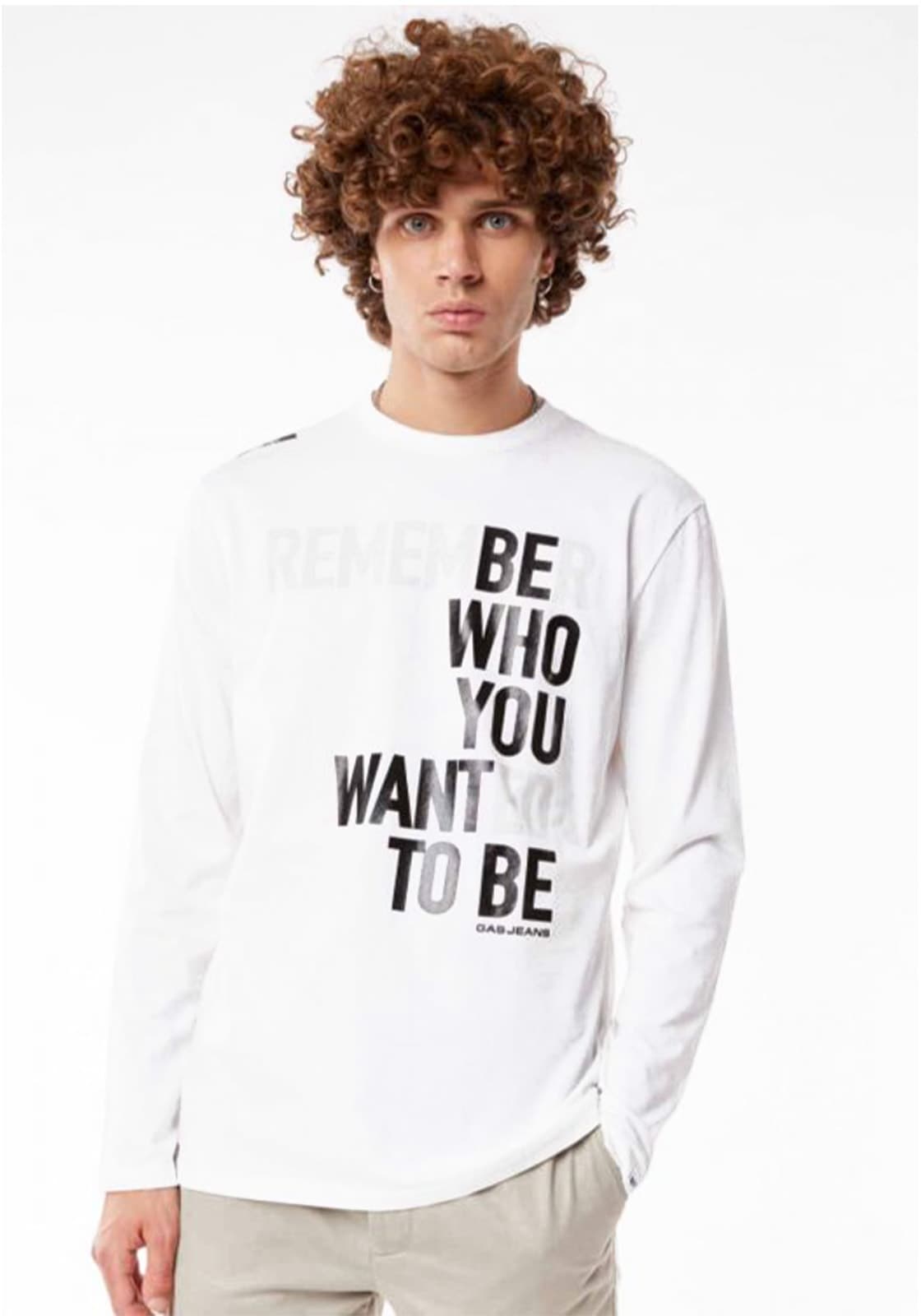 Men's T-Shirts Gas White