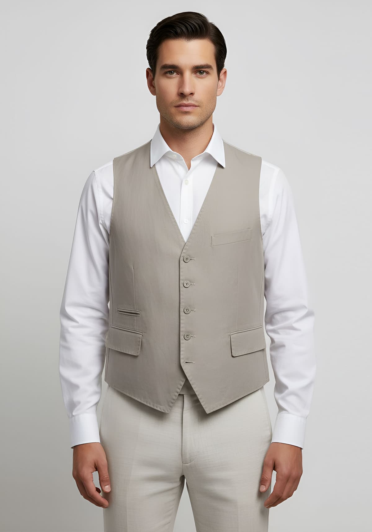 Men's Vests Bugatti Sportswear Beige