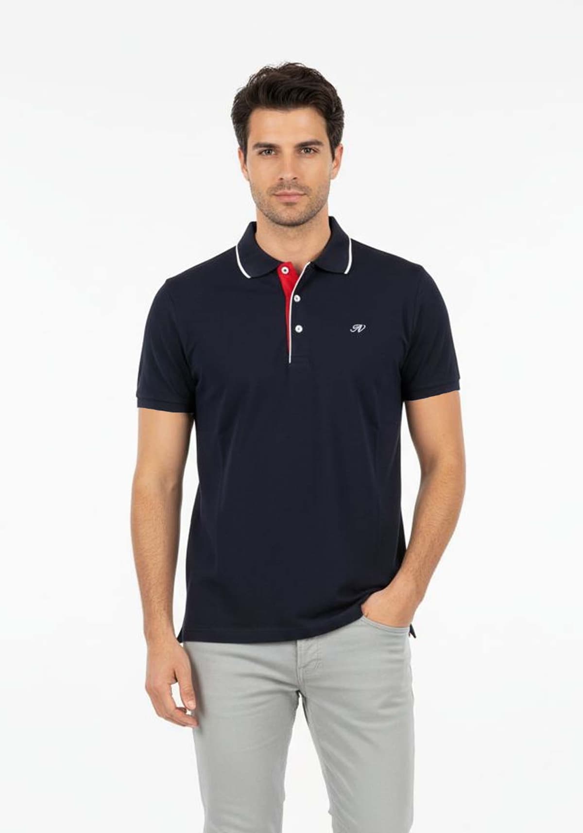 Nino Marini Polo Μπλούζα σε κανονική γραμμή - 41350 00005 White