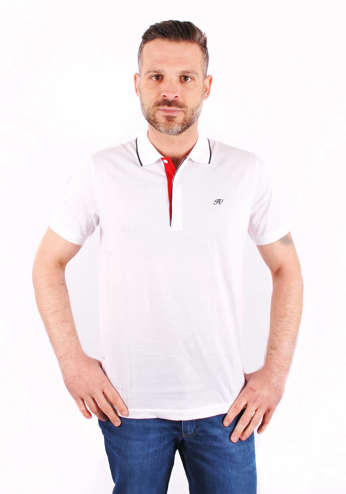 Nino Marini Polo Μπλούζα σε κανονική γραμμή - 41350 00005 White