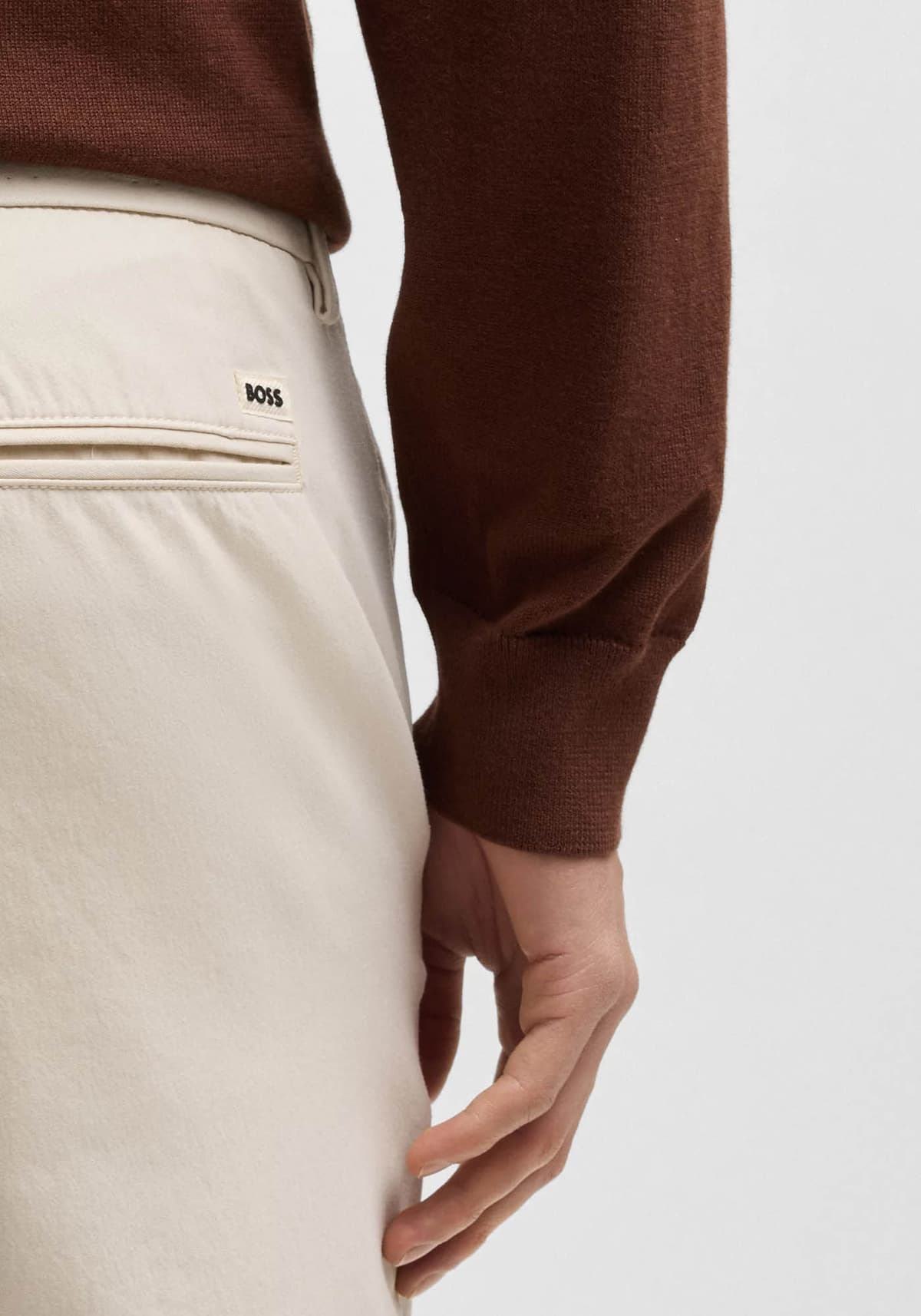 BOSS Υφασμάτινο Παντελόνι της σειράς Kaito1 - 50487754 131 Open White