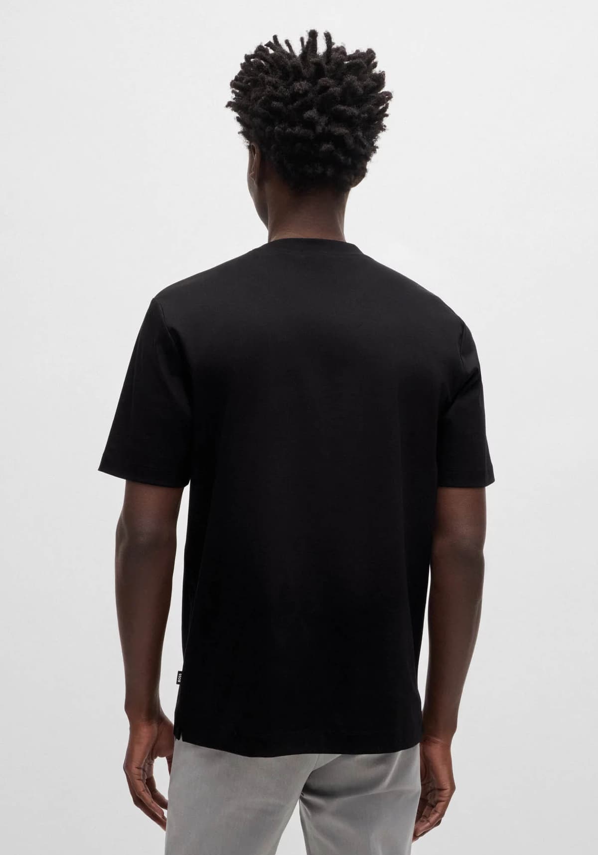 BOSS T-SHIRT MERCERISED C-TAUT 01 ΜΑΥΡΟ