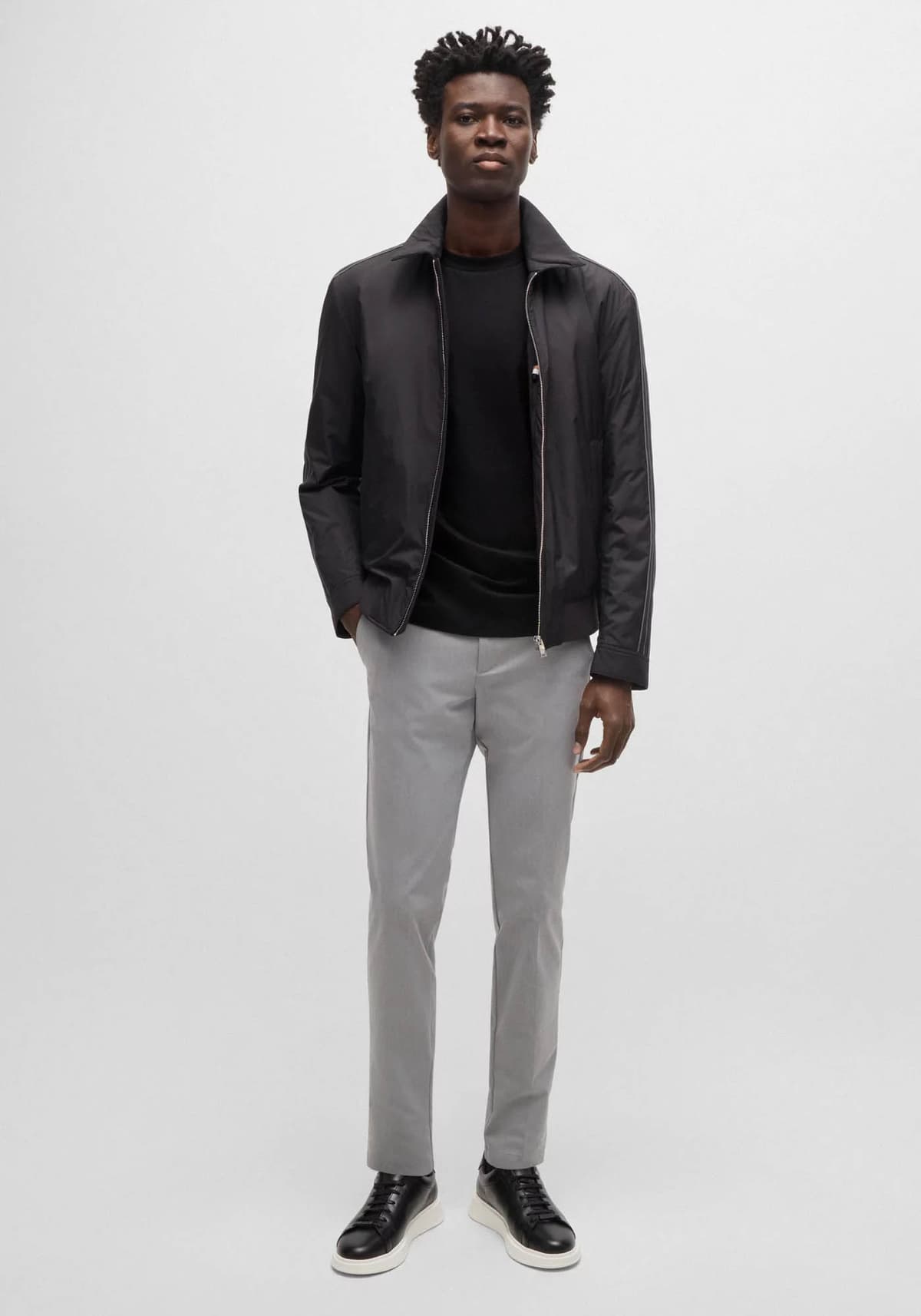 BOSS T-SHIRT MERCERISED C-TAUT 01 ΜΑΥΡΟ