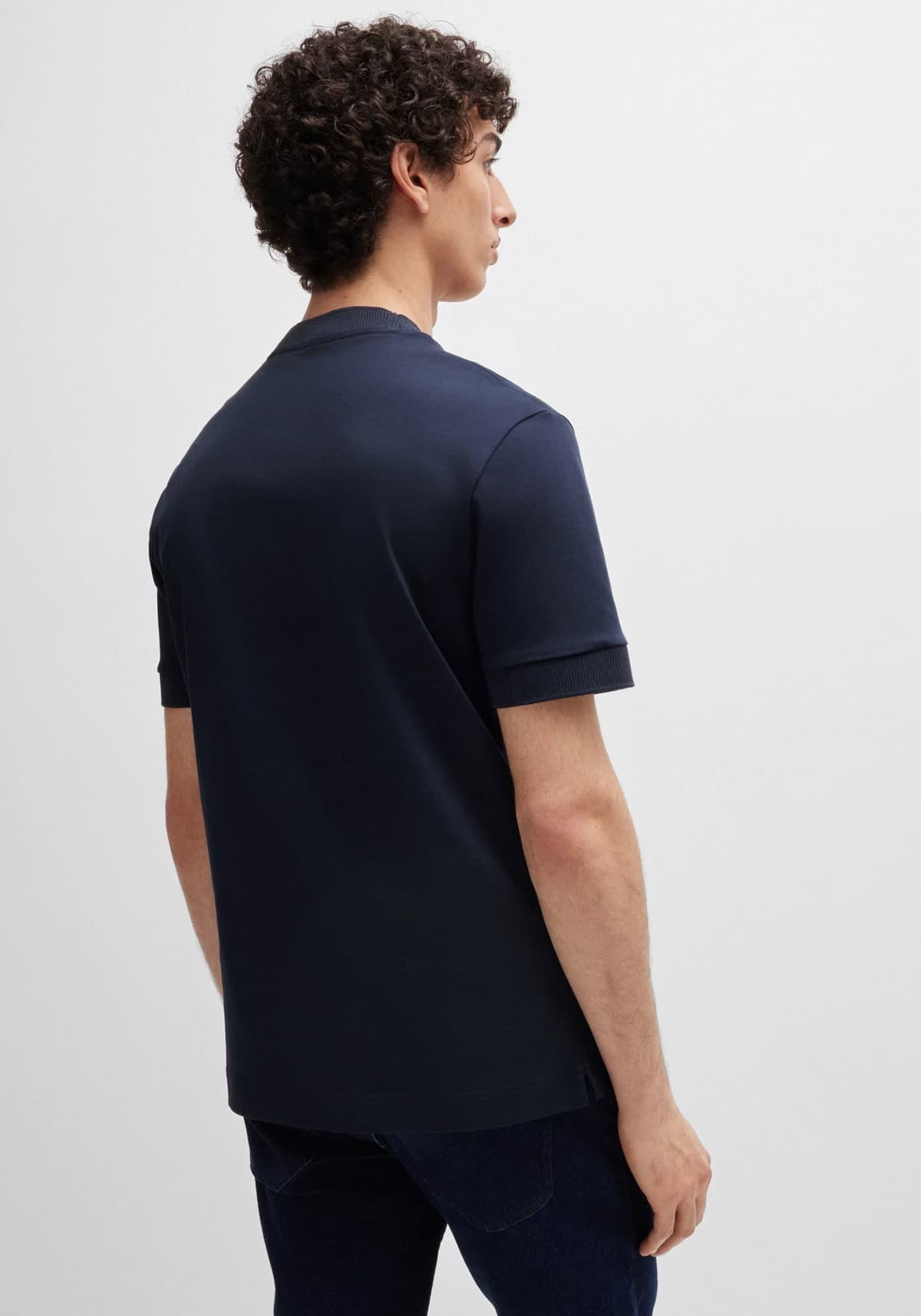 BOSS T-SHIRT MERCERISED C-TAUT 01 ΜΠΛΕ