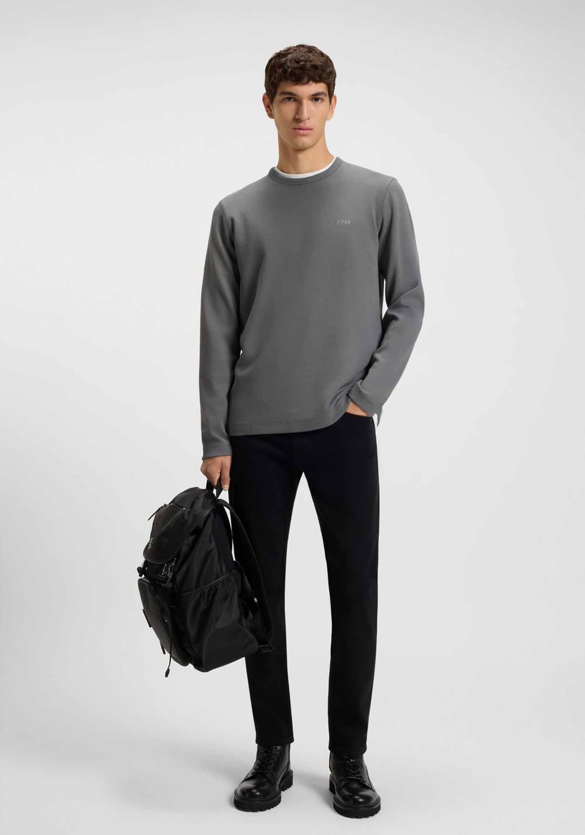 BOSS CASUAL T-SHIRT TEMPESTO ΓΚΡΙ