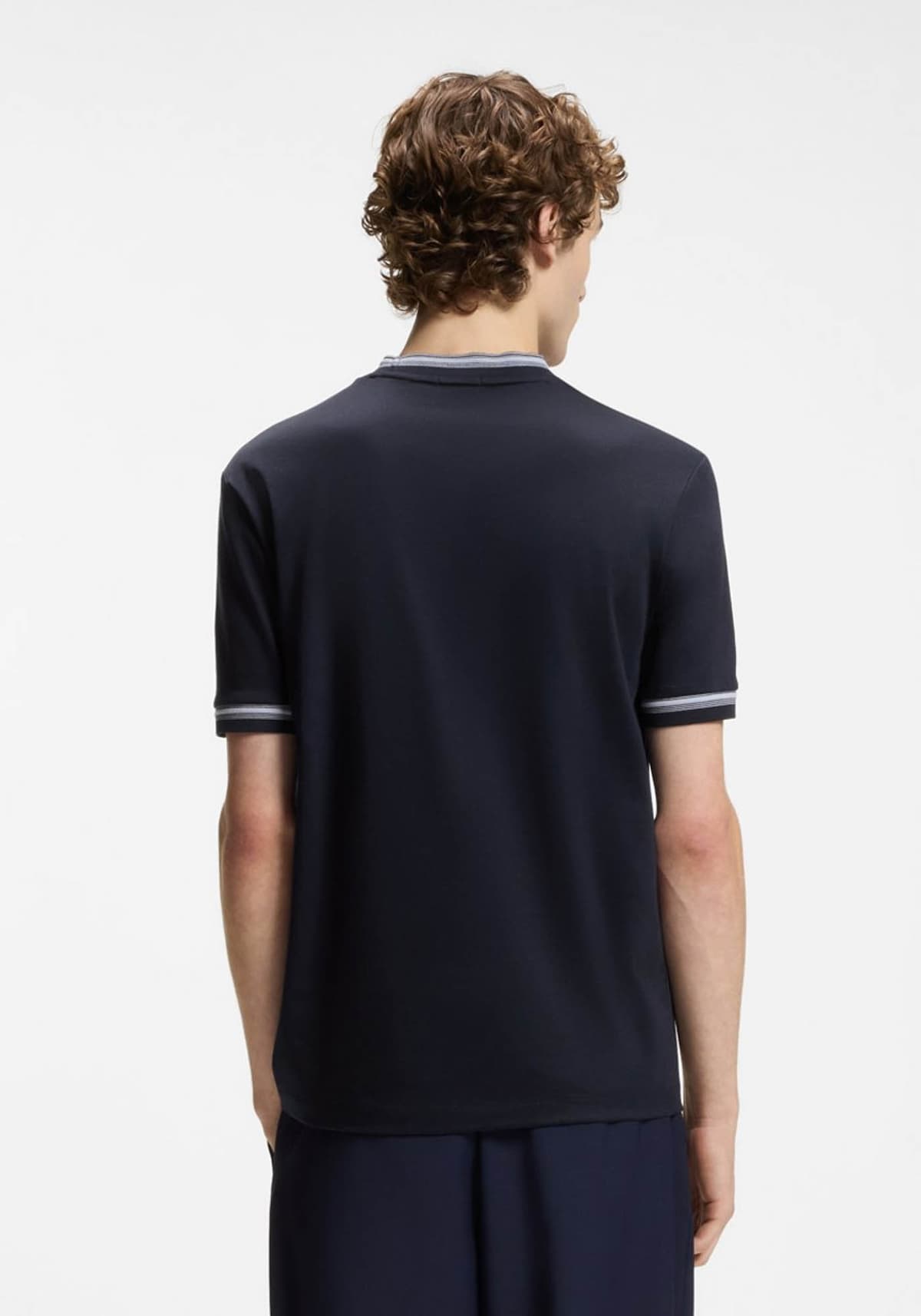 BOSS T-SHIRT SLIM FIT MERCERISED H-TESSLER 202 ΜΠΛΕ