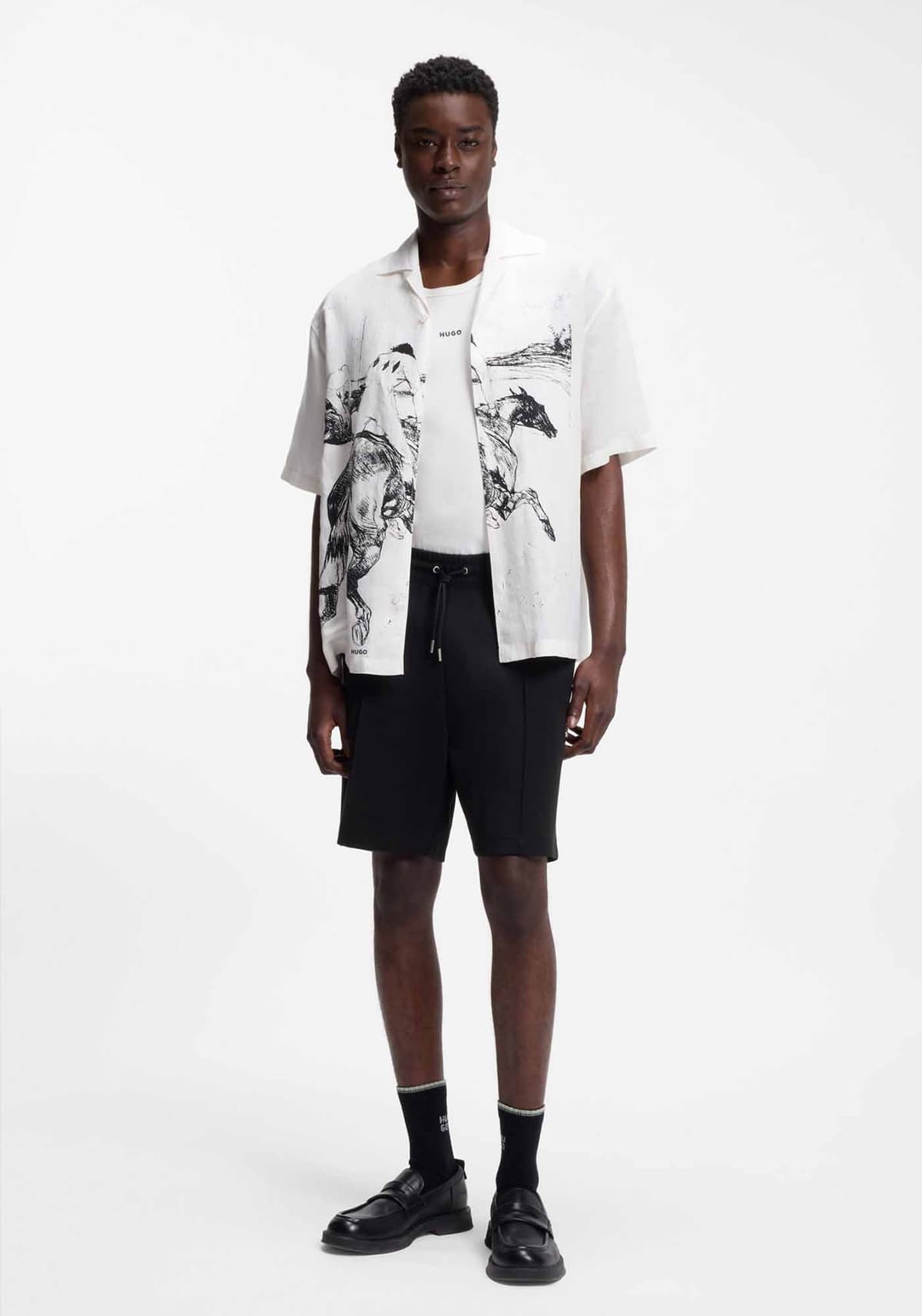 HUGO ΒΕΡΜΟΥΔΑ DIMACSHORT LOGO ΜΑΥΡΟ