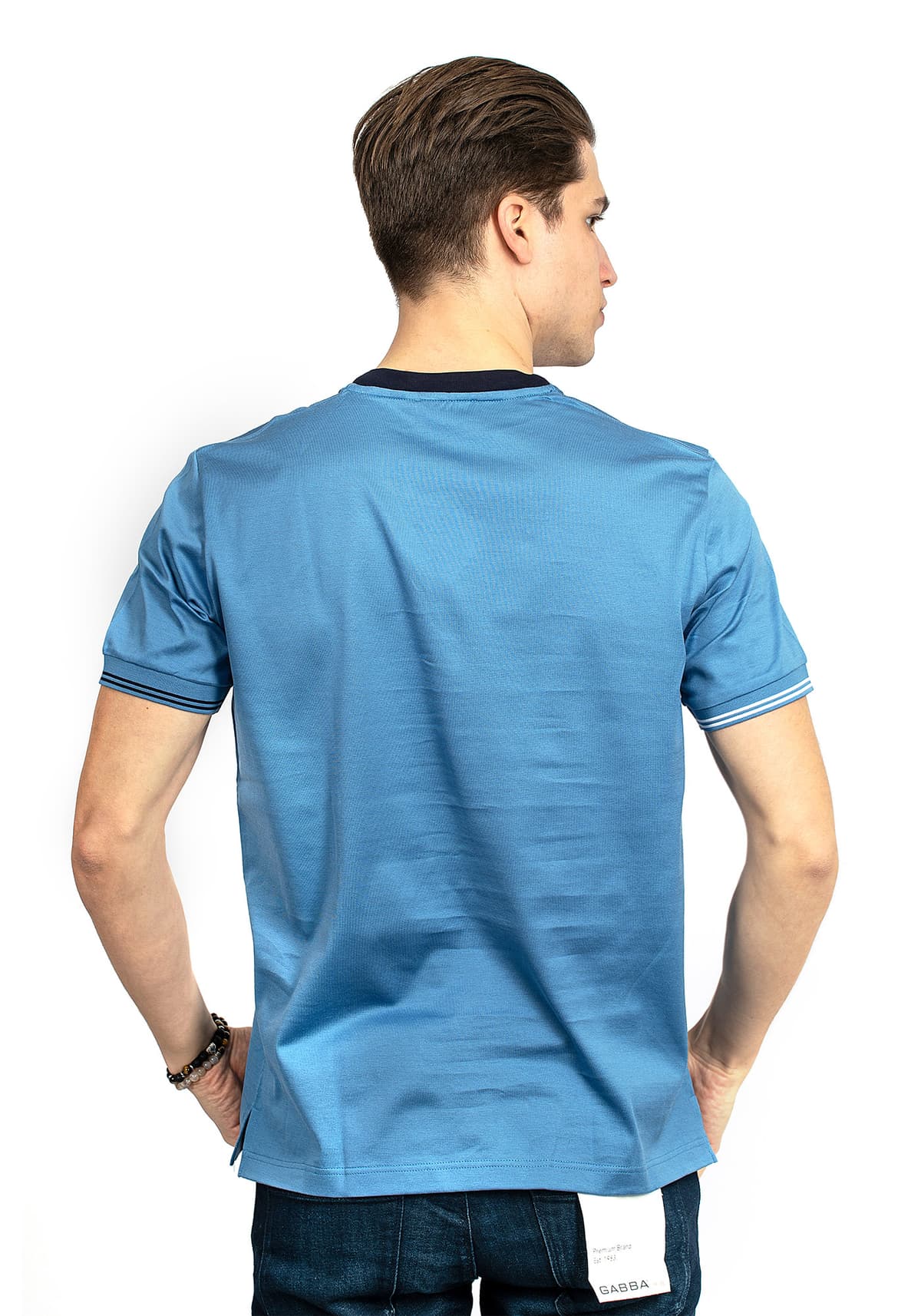 Men's T-Shirts White Ship Blue