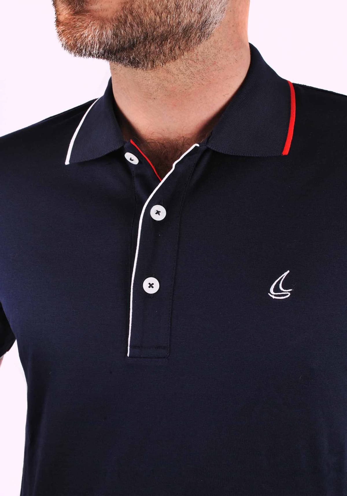 Men's Polo Shirts White Ship Blue