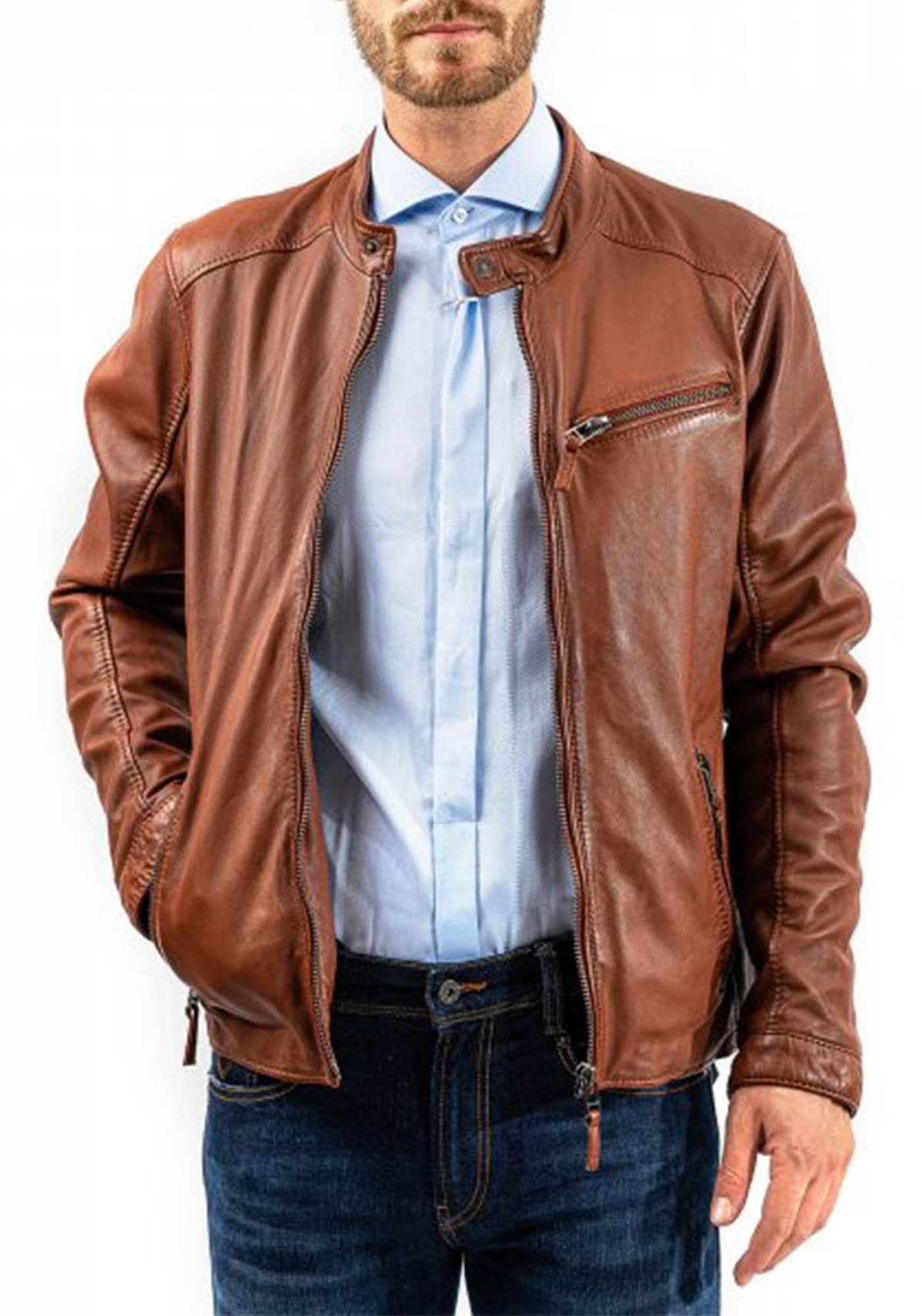 Men's Leather Jackets Oakwood Brown