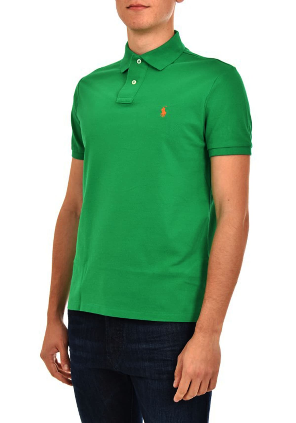 Ανδρική Mesh Polo Μπλούζα σε Custom Slim γραμμή - 710680784 144 Green
