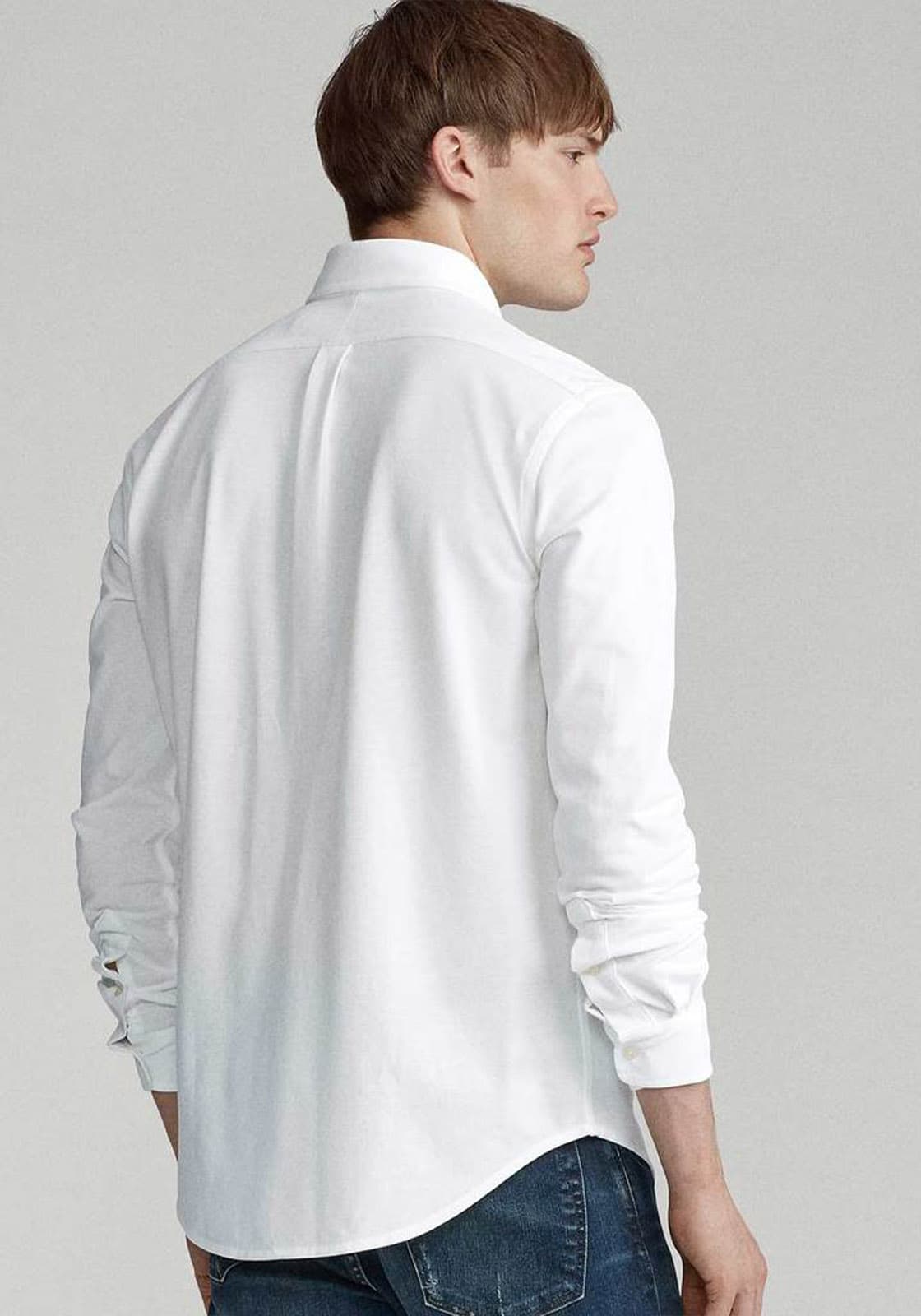 Ανδρικό Πουκάμισο Knit Oxford - White 001