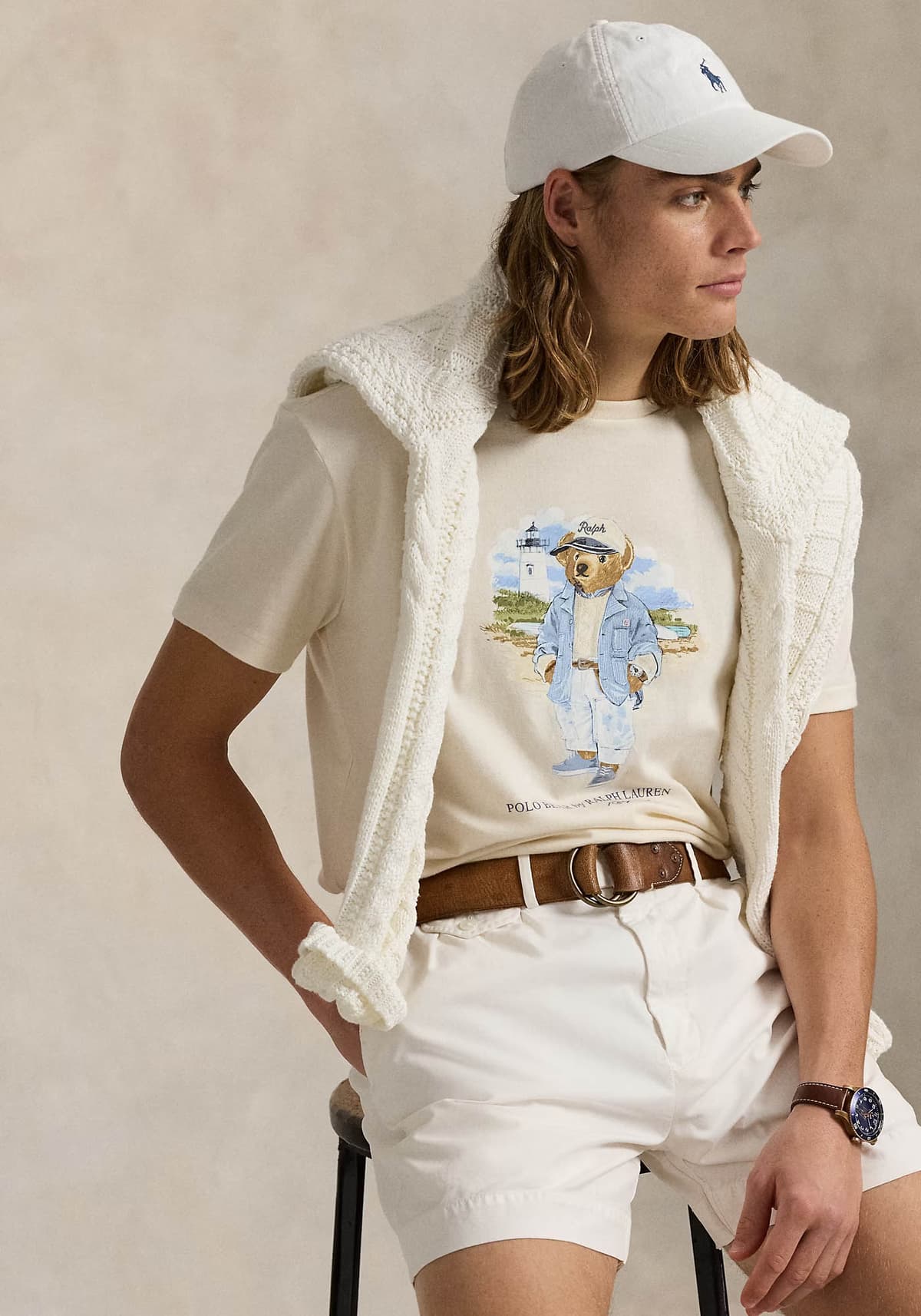 Men's T-Shirts Polo Ralph Lauren Beige