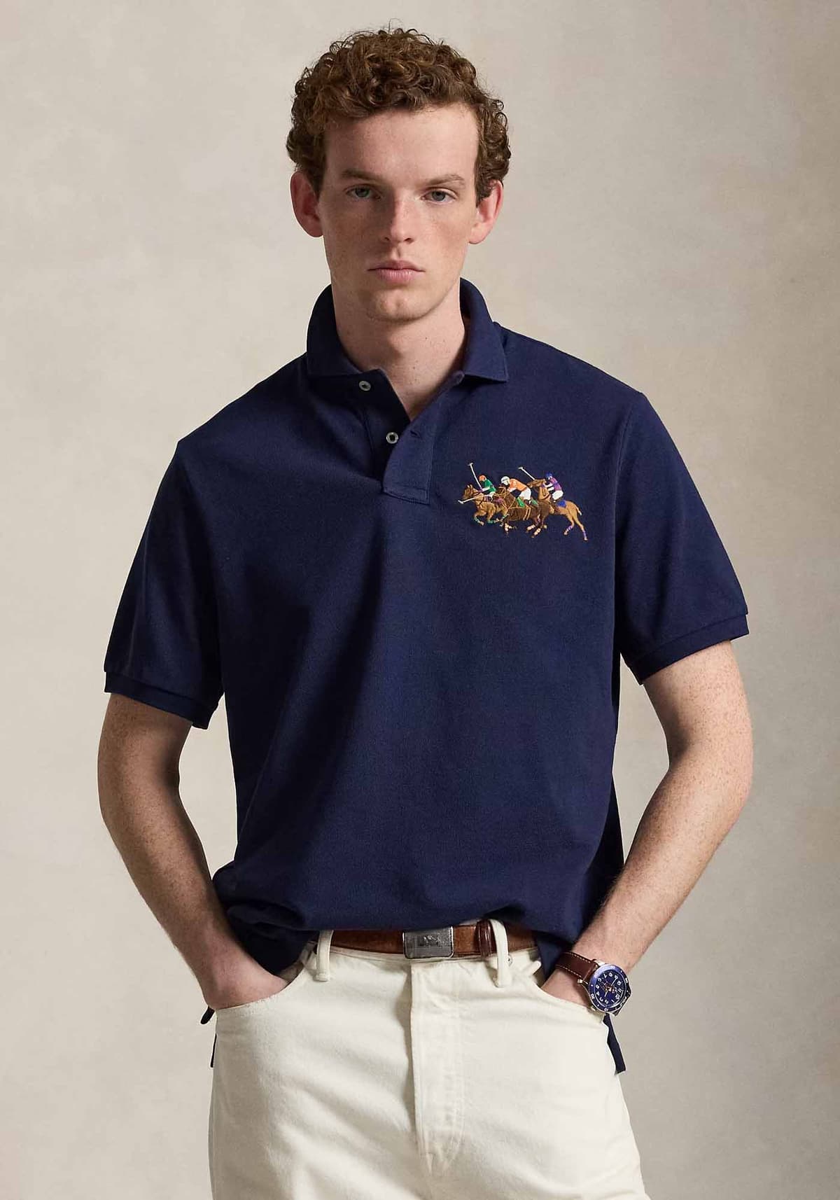 Polo Ralph Lauren Polo Μπλούζα Triple Pony - 710B14216 003 Navy