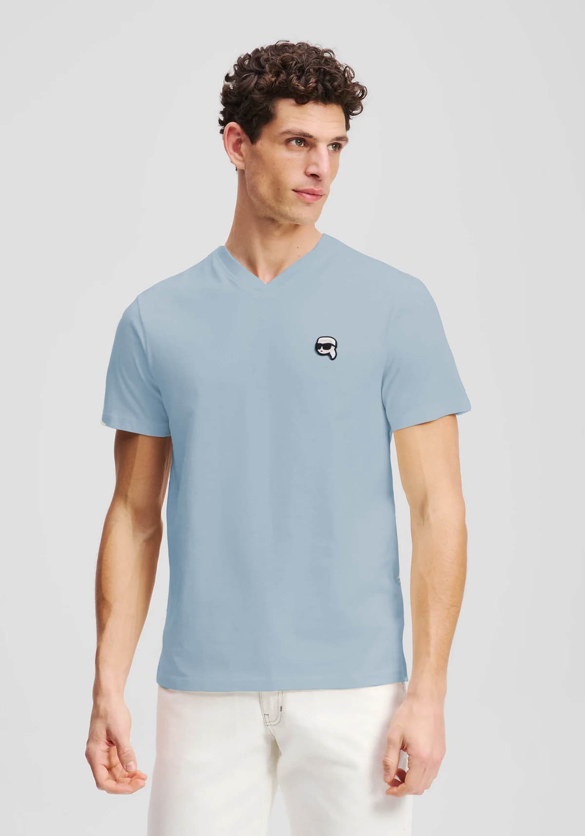 Karl Lagerfeld T Shirt της σειράς V Nneck - 755021 552224 600 Ice Blue