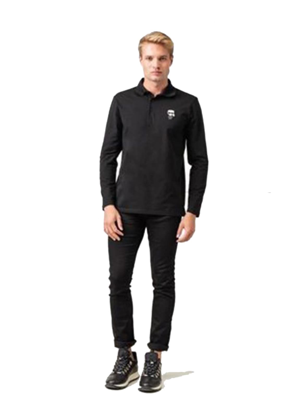 Ανδρική Polo Μπλούζα με KARL PACH στο στήθος - Black 990