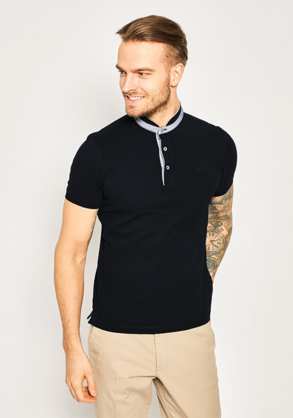 Men's Polo Shirts Bugatti Sportswear Blue