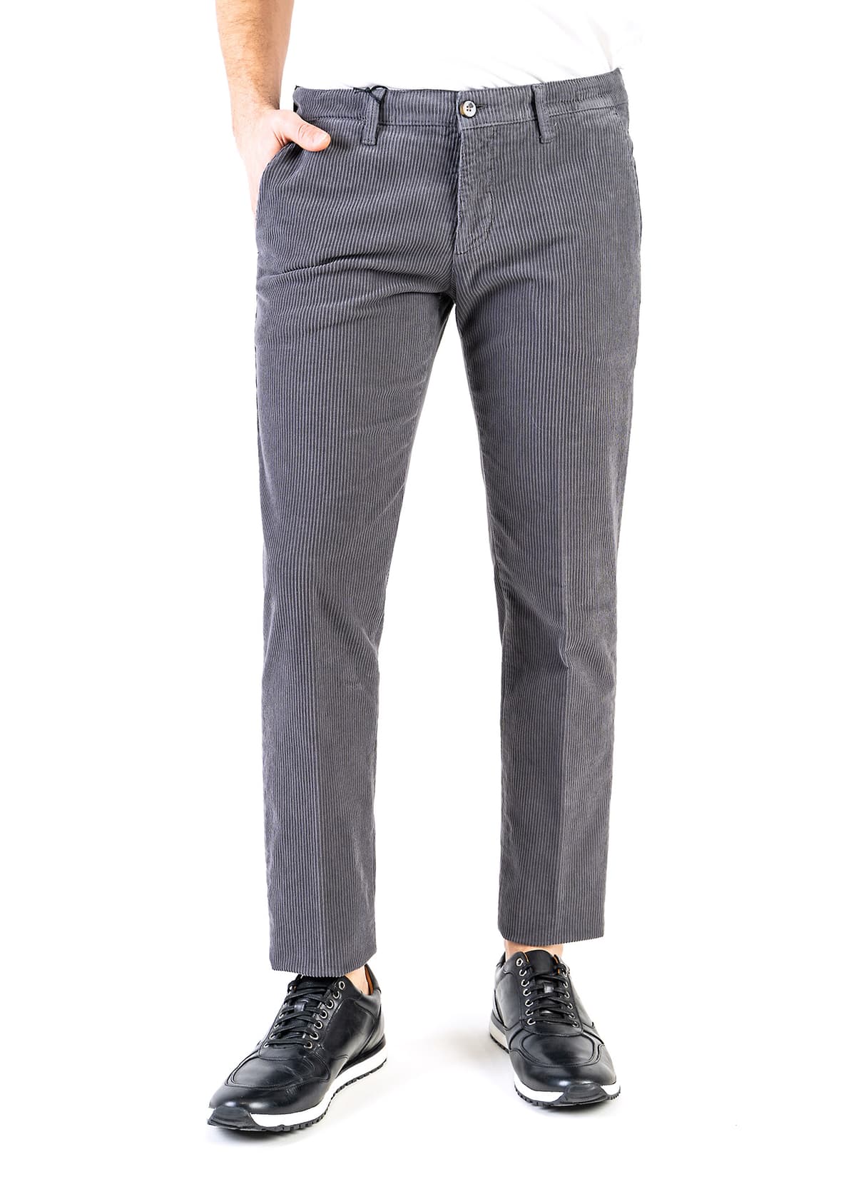 Four.ten Κοτλέ Παντελόνι σε Slim γραμμή - 220723 770 Grey