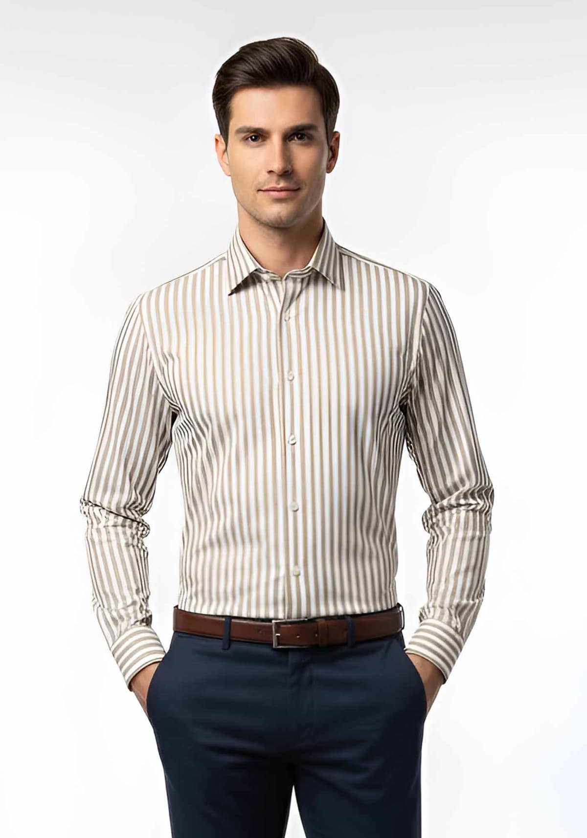 Men's Shirts Fragosto Beige