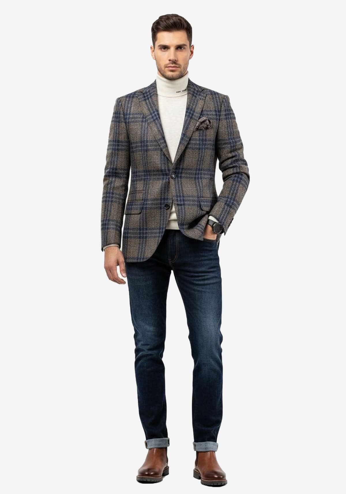 Fragosto Blazer Check 3454 - 003 Blue/Brown