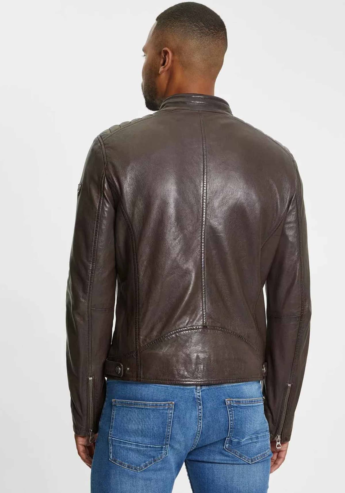 Men's Leather Jackets David Moor Brown