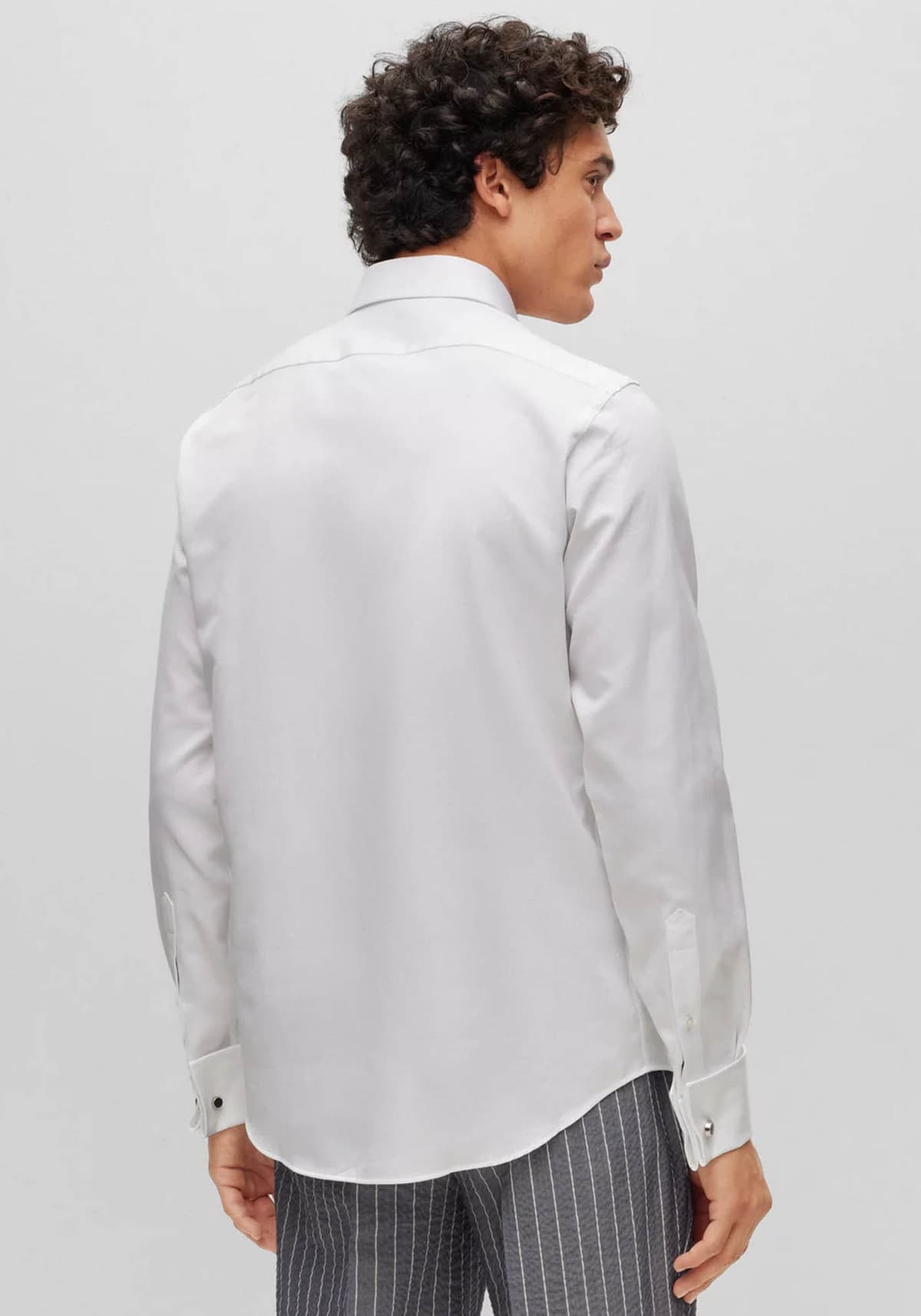 BOSS ΠΟΥΚΑΜΙΣΟ ΜΙΚΡΟΣΧΕΔΙΟ REGULAR FIT ORGANIC COTTON H-JOE-SPREAD-DC-214 ΛΕΥΚΟ