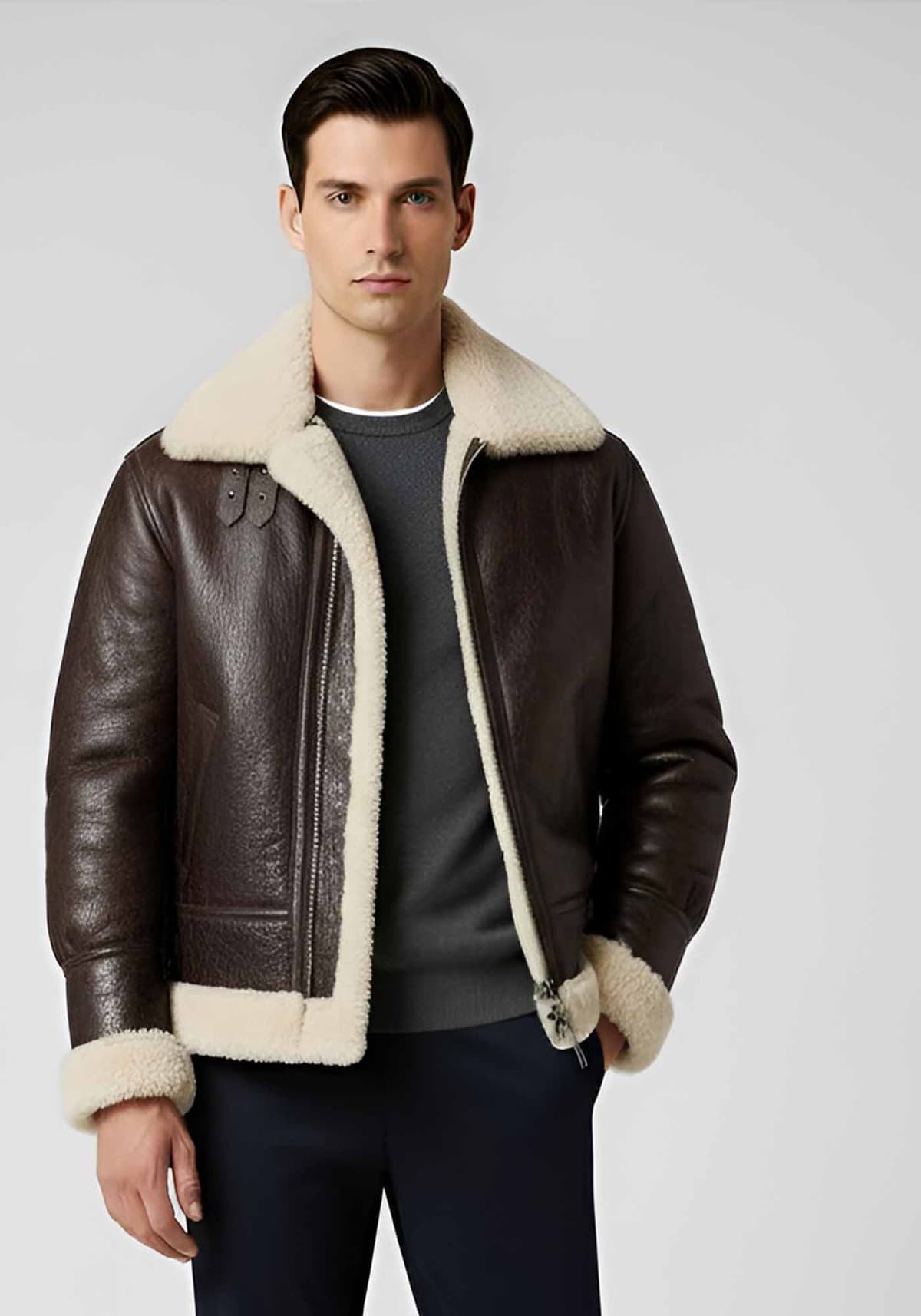 Schott N.Y.C. Δερμάτινο Flying jacket της σειράς B3 bomber - LC1259CRACK Dark Brown