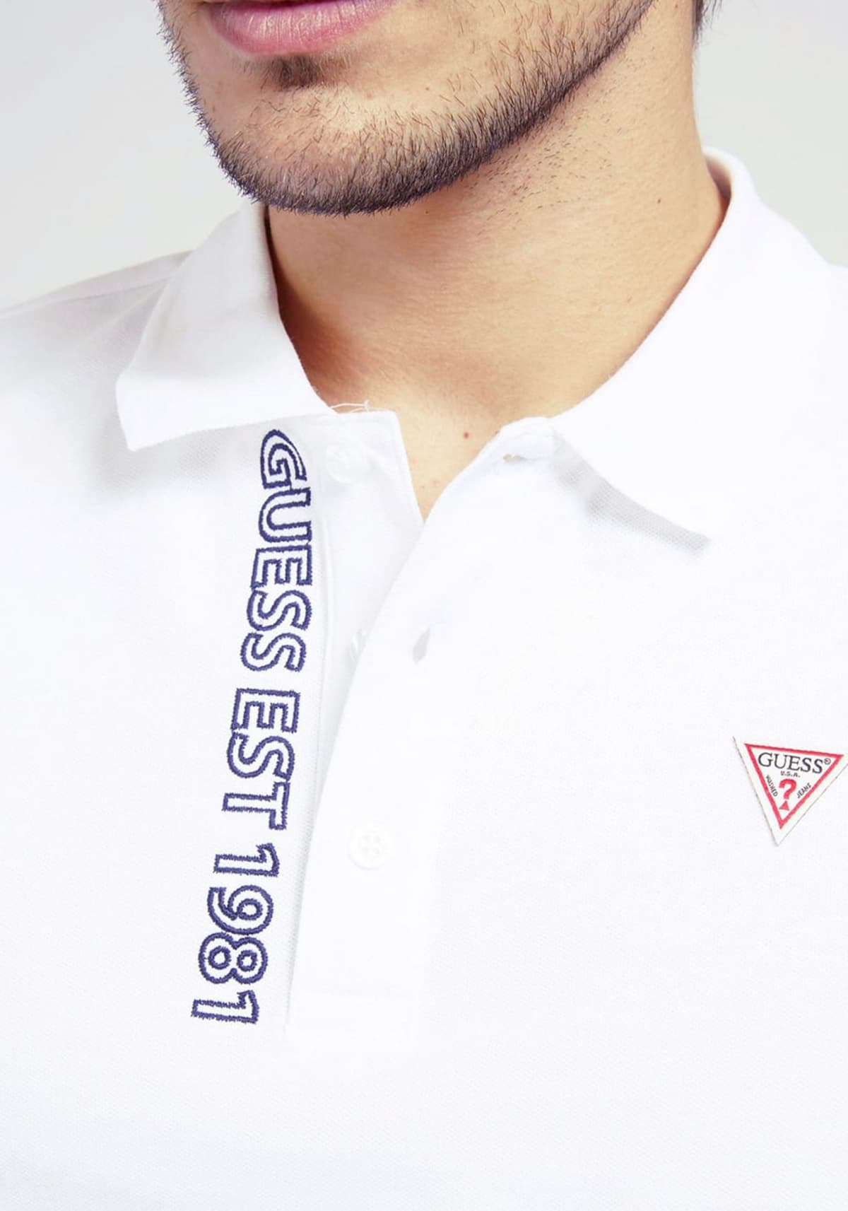 Men's Polo Shirts Guess White