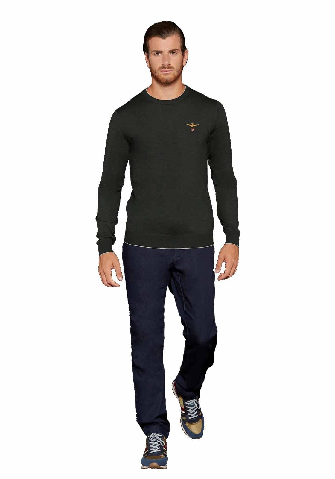 Ανδρική μπλούζα πλεκτή σε κανονική γραμμή - MA1068 /39222 Khaki