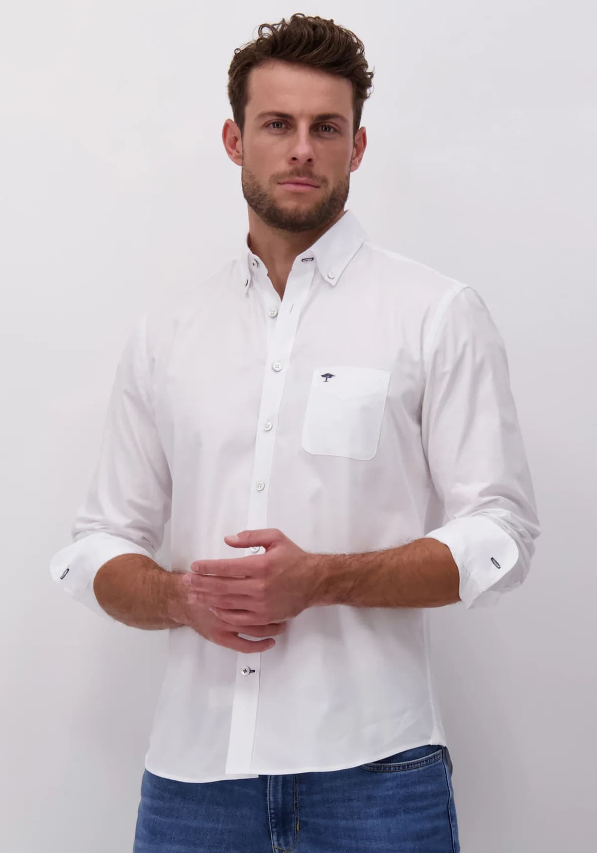 Fynch Hatton Πουκάμισο Soft Oxford - 1000 5500 5500 White