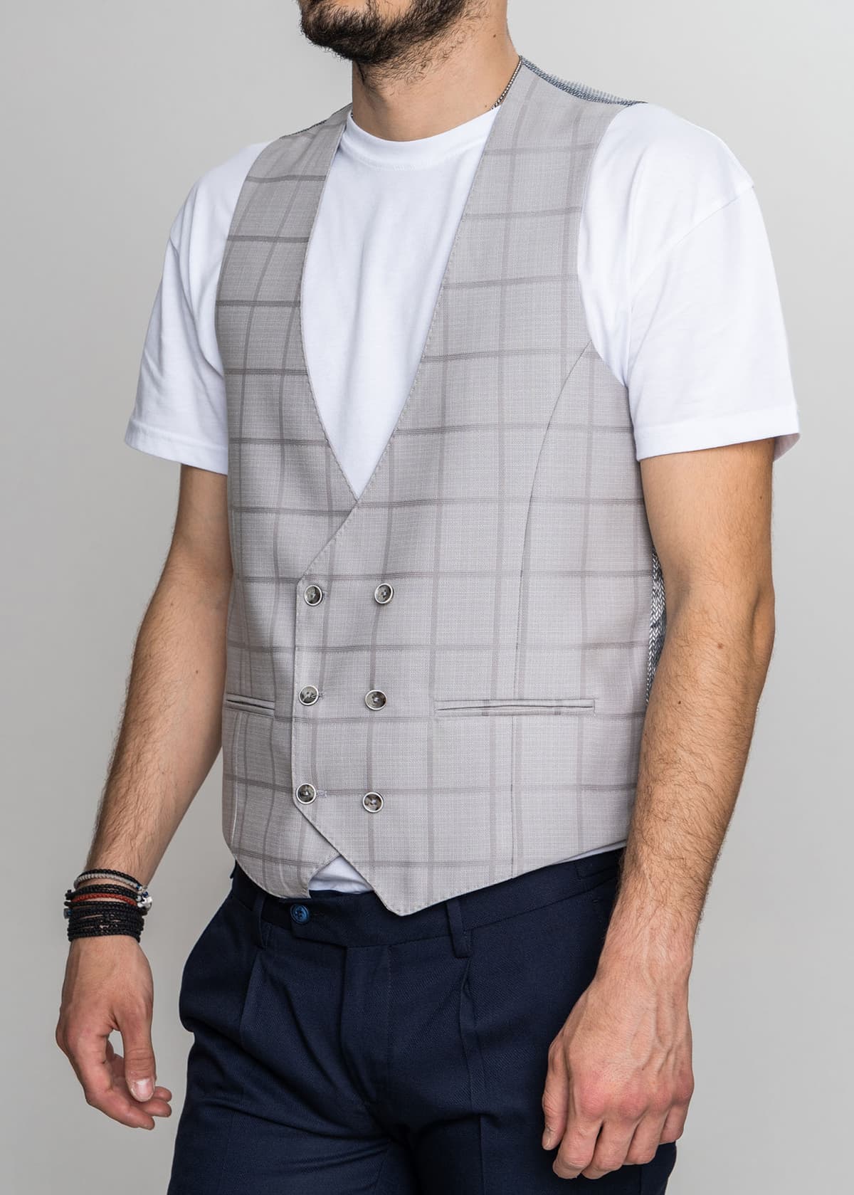 Dino Libero Γιλέκο της σειράς Check - 2150 362 0192 Grey